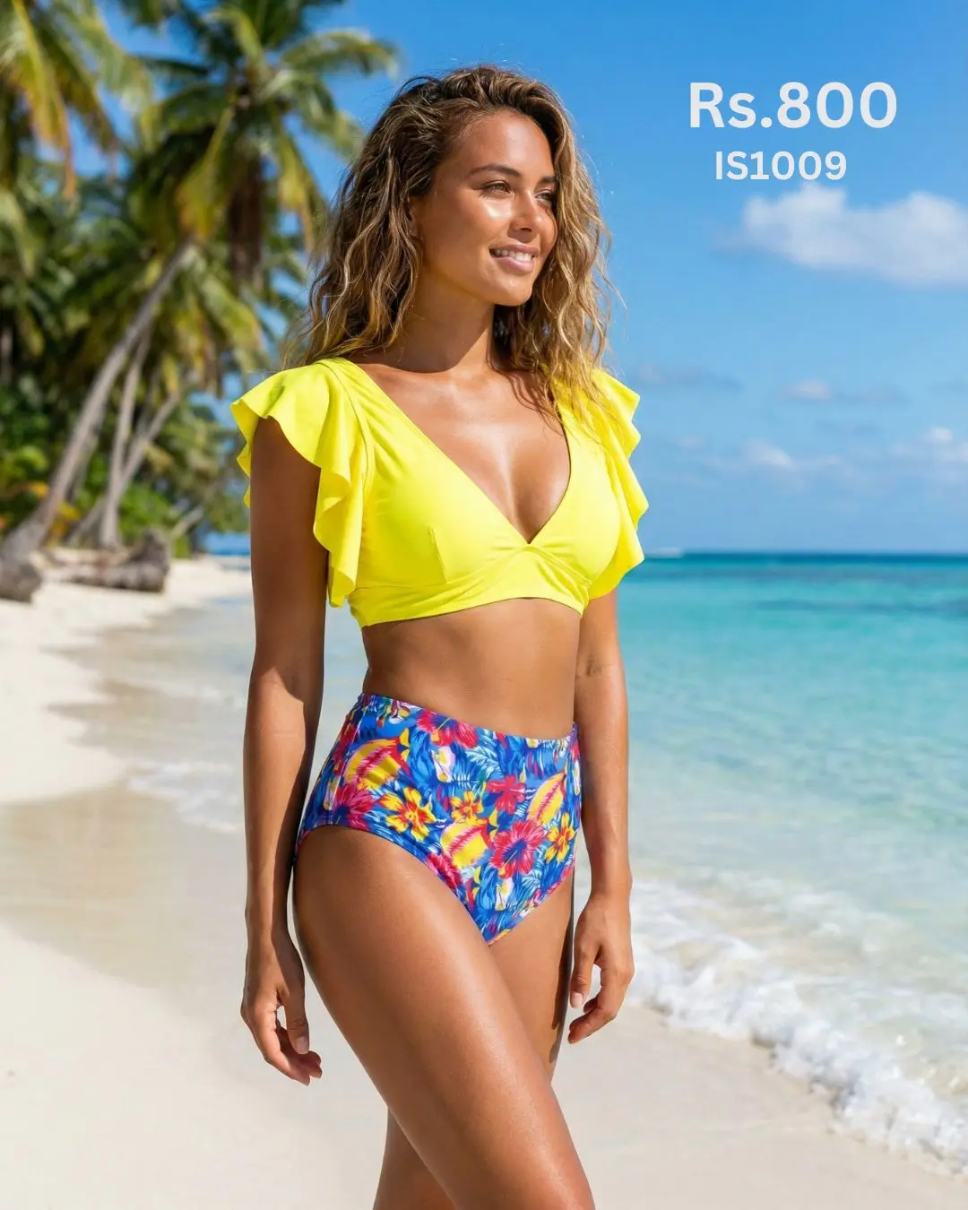 Floral High Waisted Bikini Set