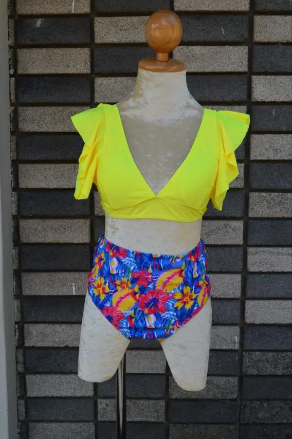 Floral High Waisted Bikini Set