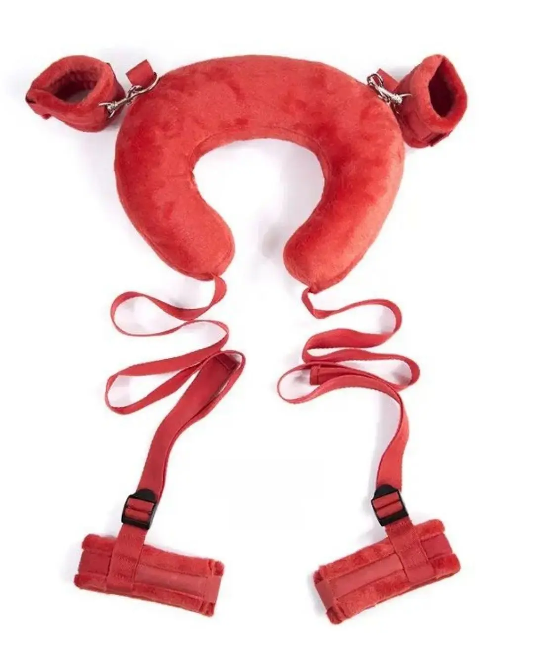 Straps Handcuffs Set with Soft Furry Comfortable Wrist and Ankle Cuffs