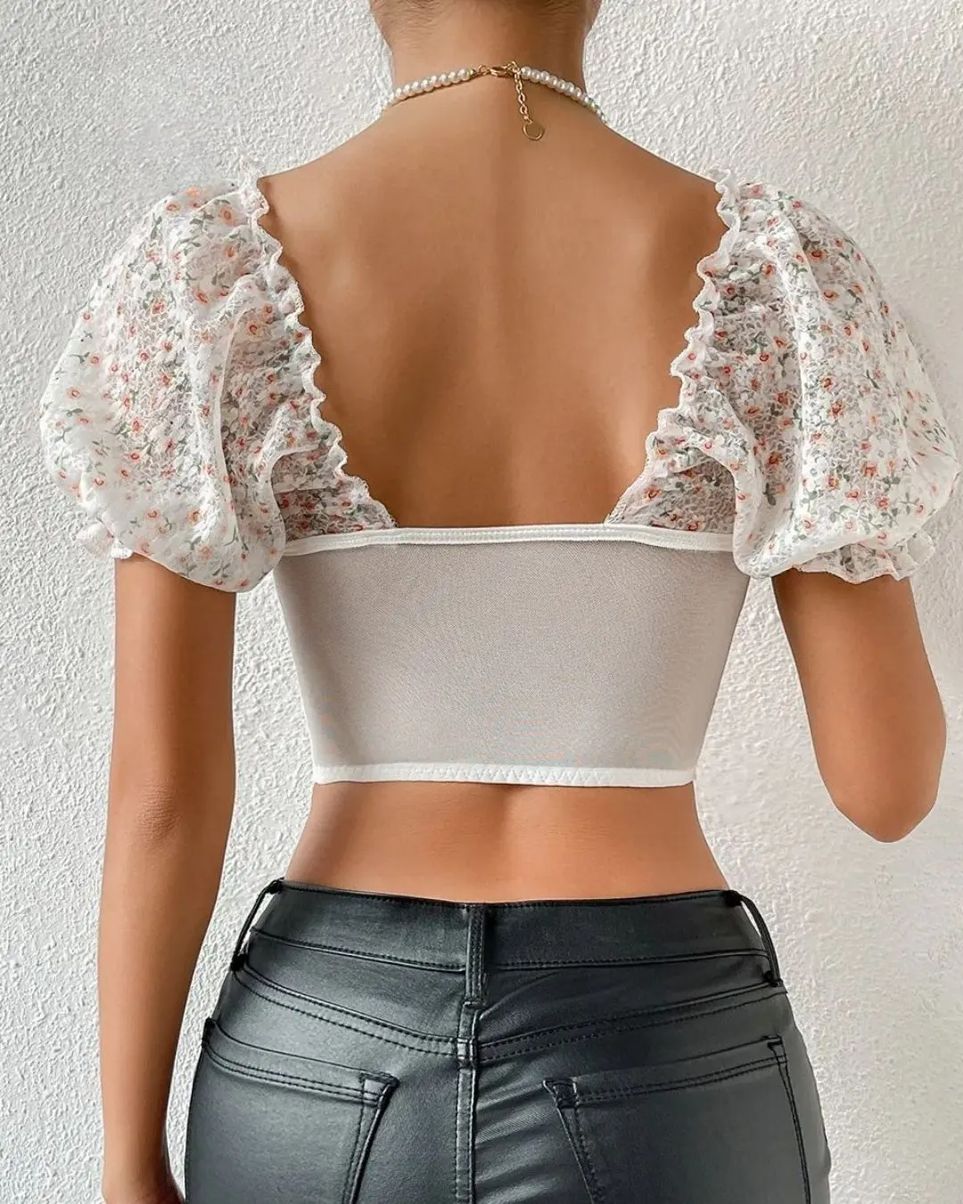 Lace Mesh Floral Top