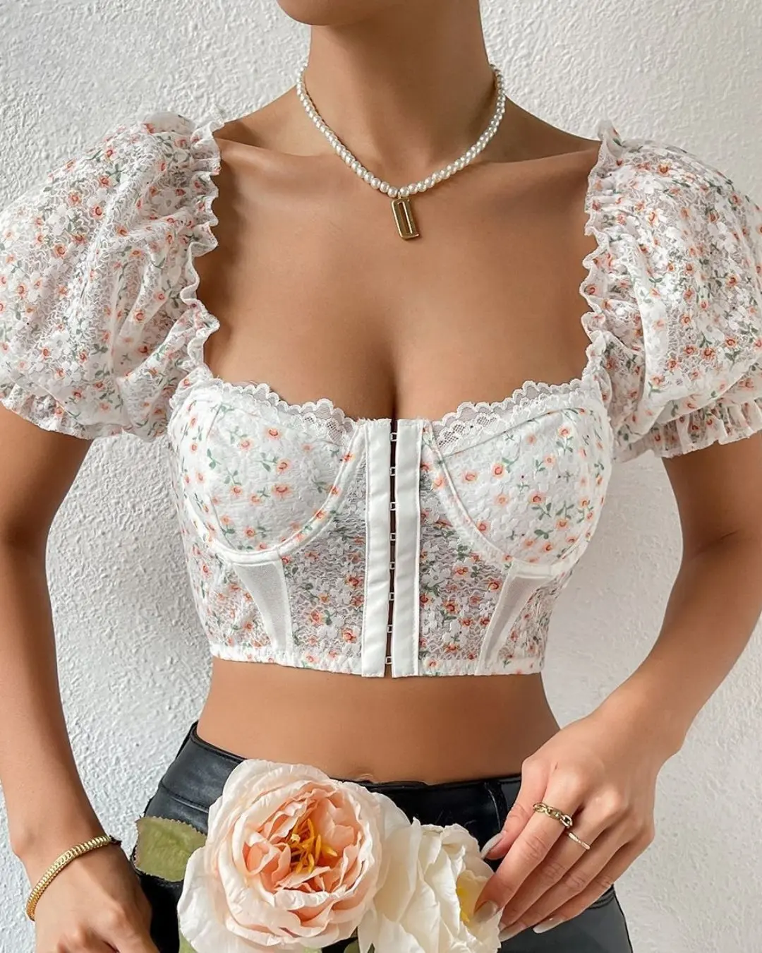 Lace Mesh Floral Top