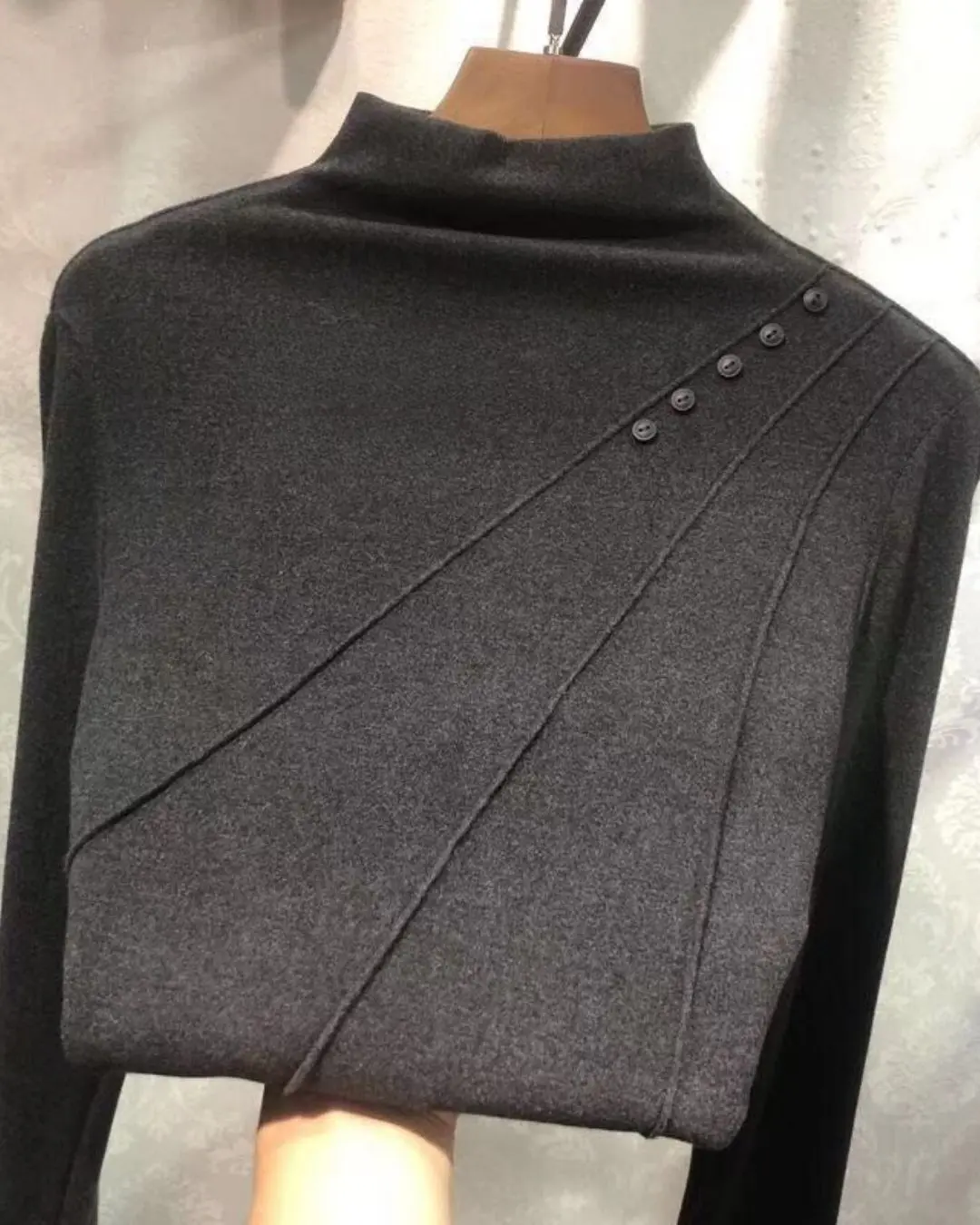 Velvet Thick High-neck Double-sided Cardigan