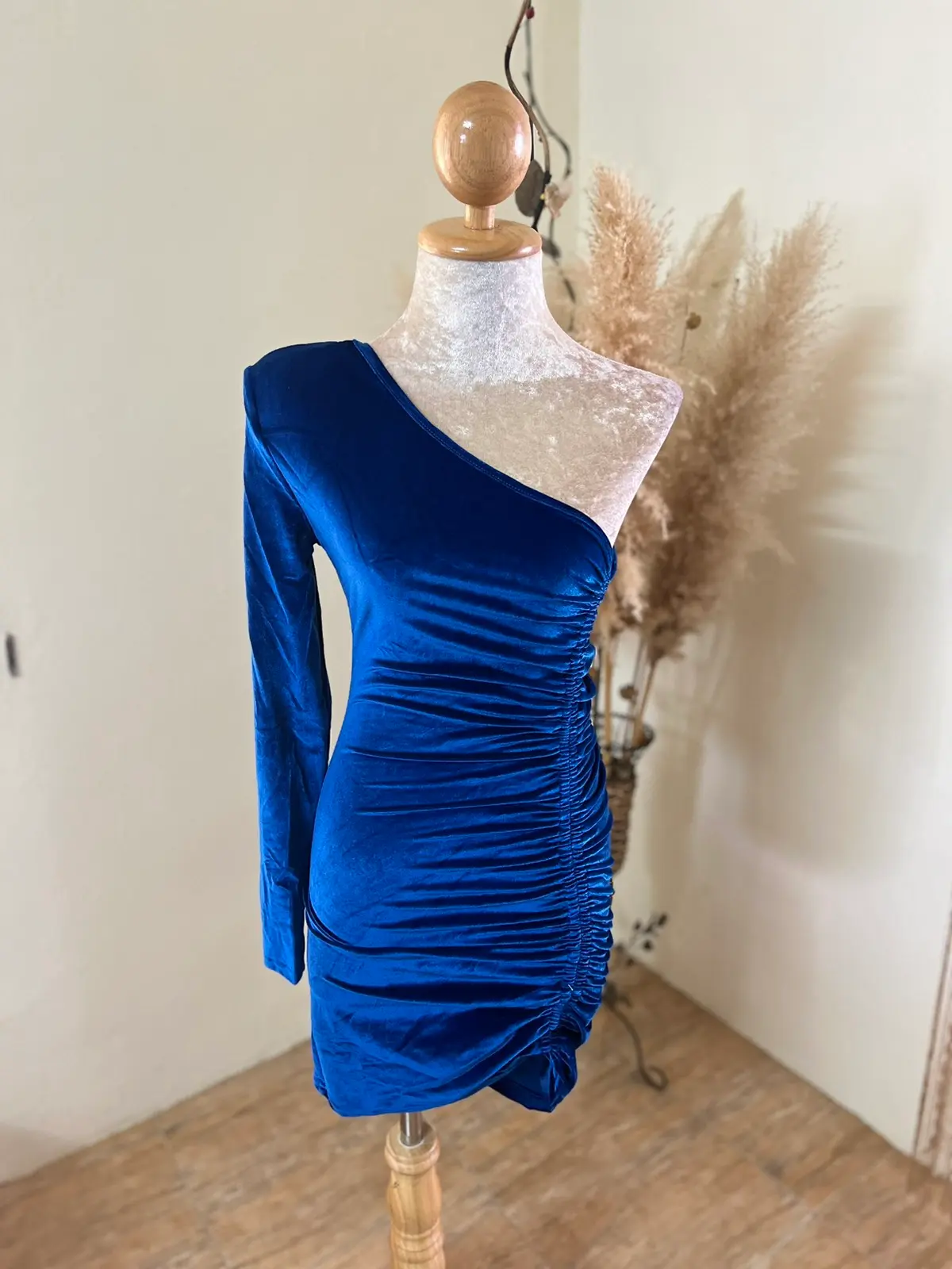 Velvet One Shoulder Dress