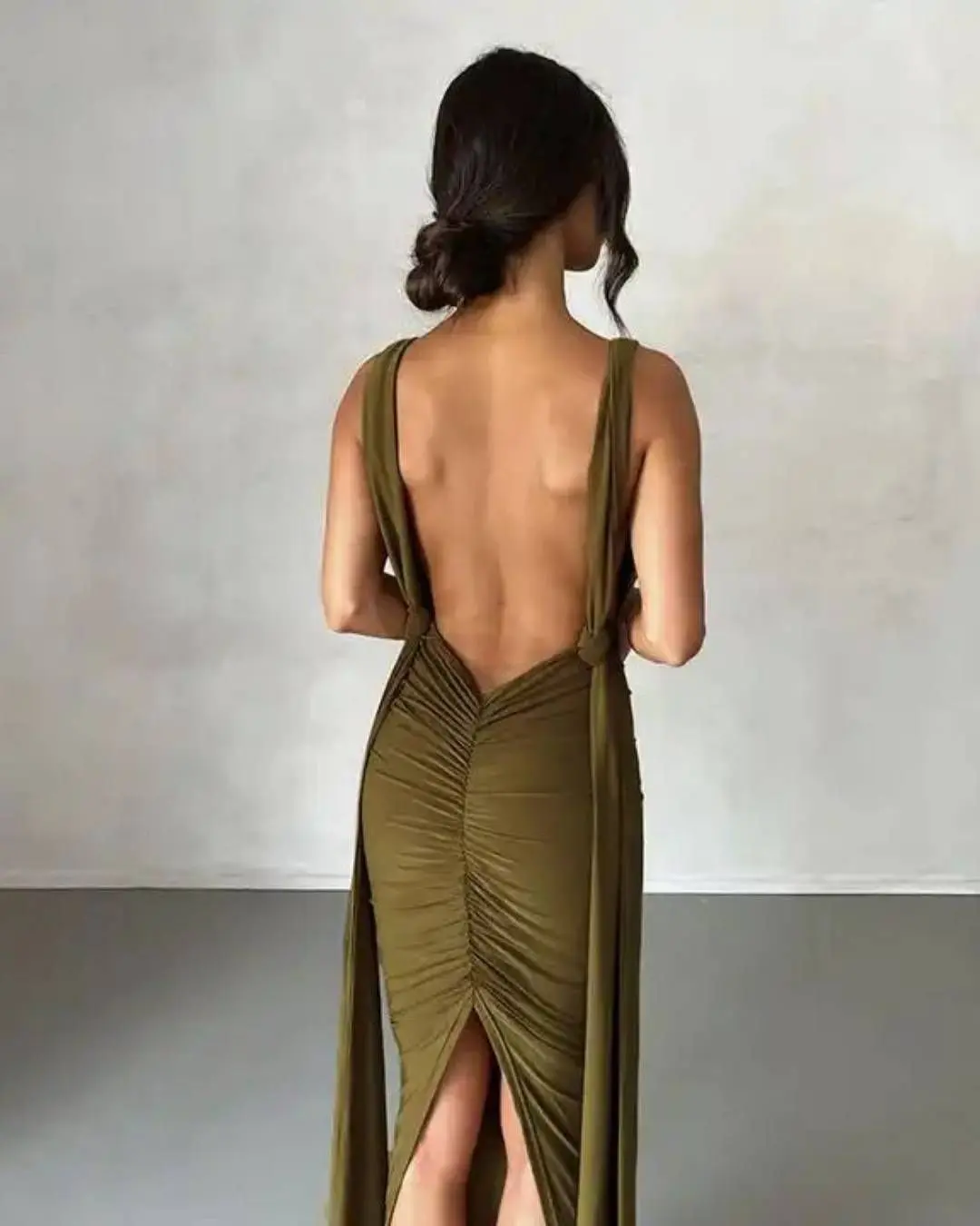 V Neck Backless Sexy Dress
