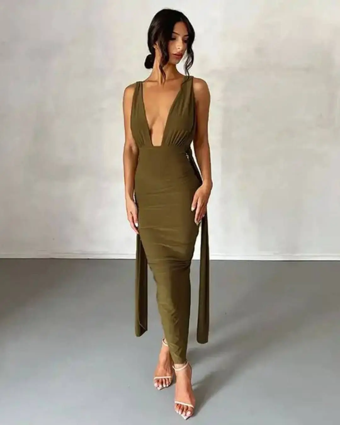 V Neck Backless Sexy Dress