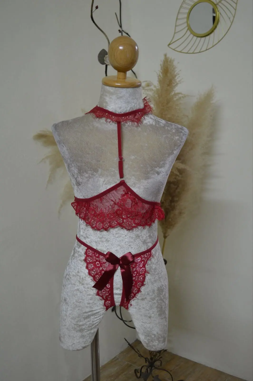 Bowknot Opening Sexy Lace Lingerie