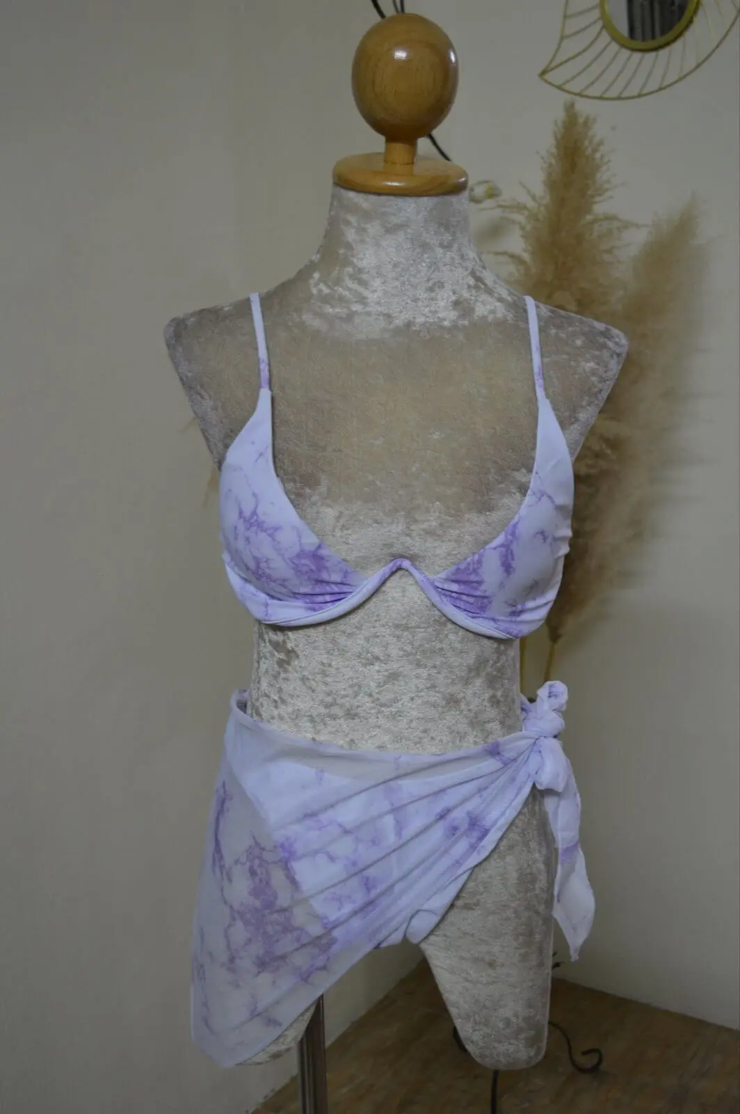 3 Pcs Tie Dye Bikini Set