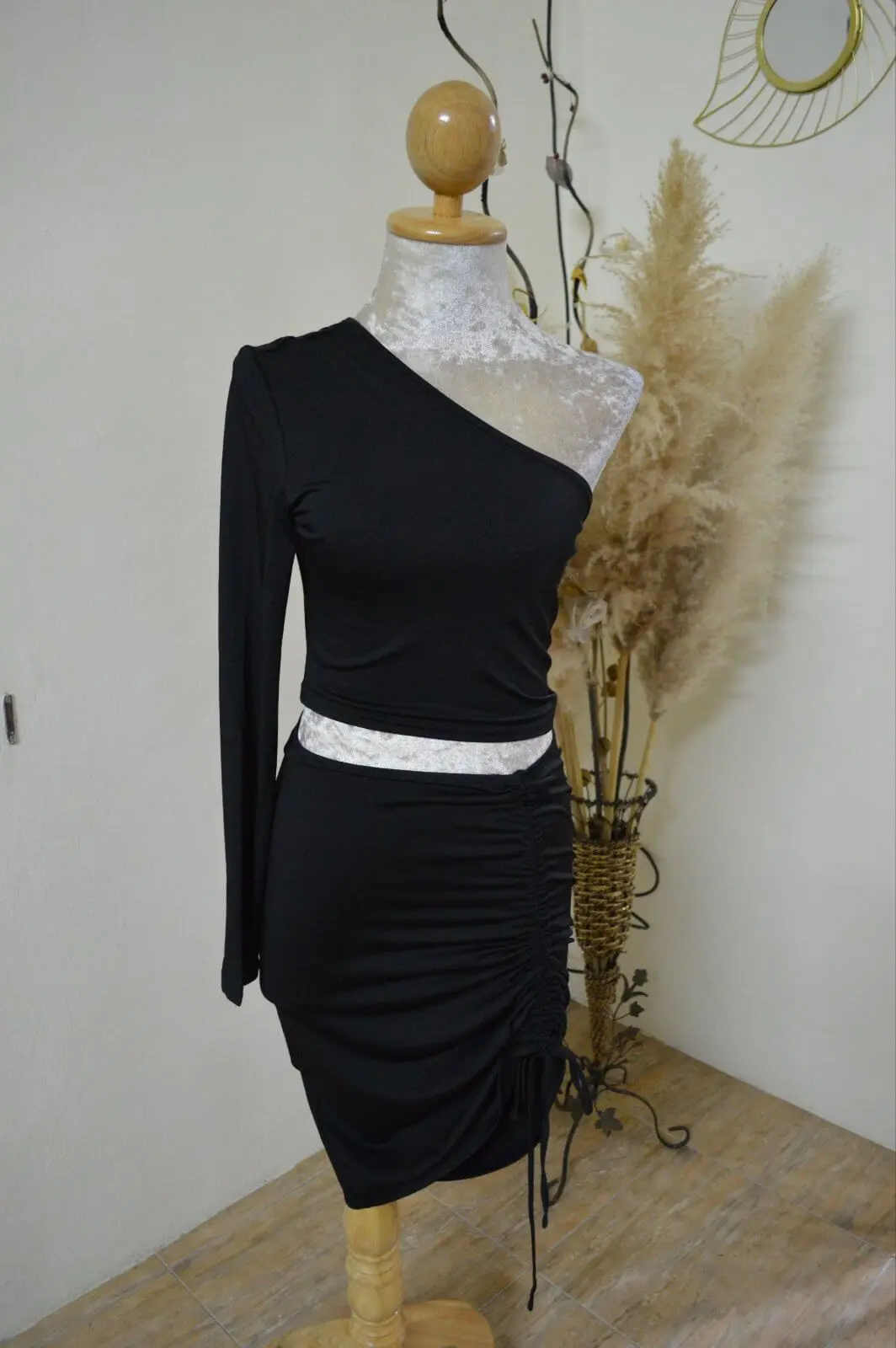 Drawstring Open Short Dress