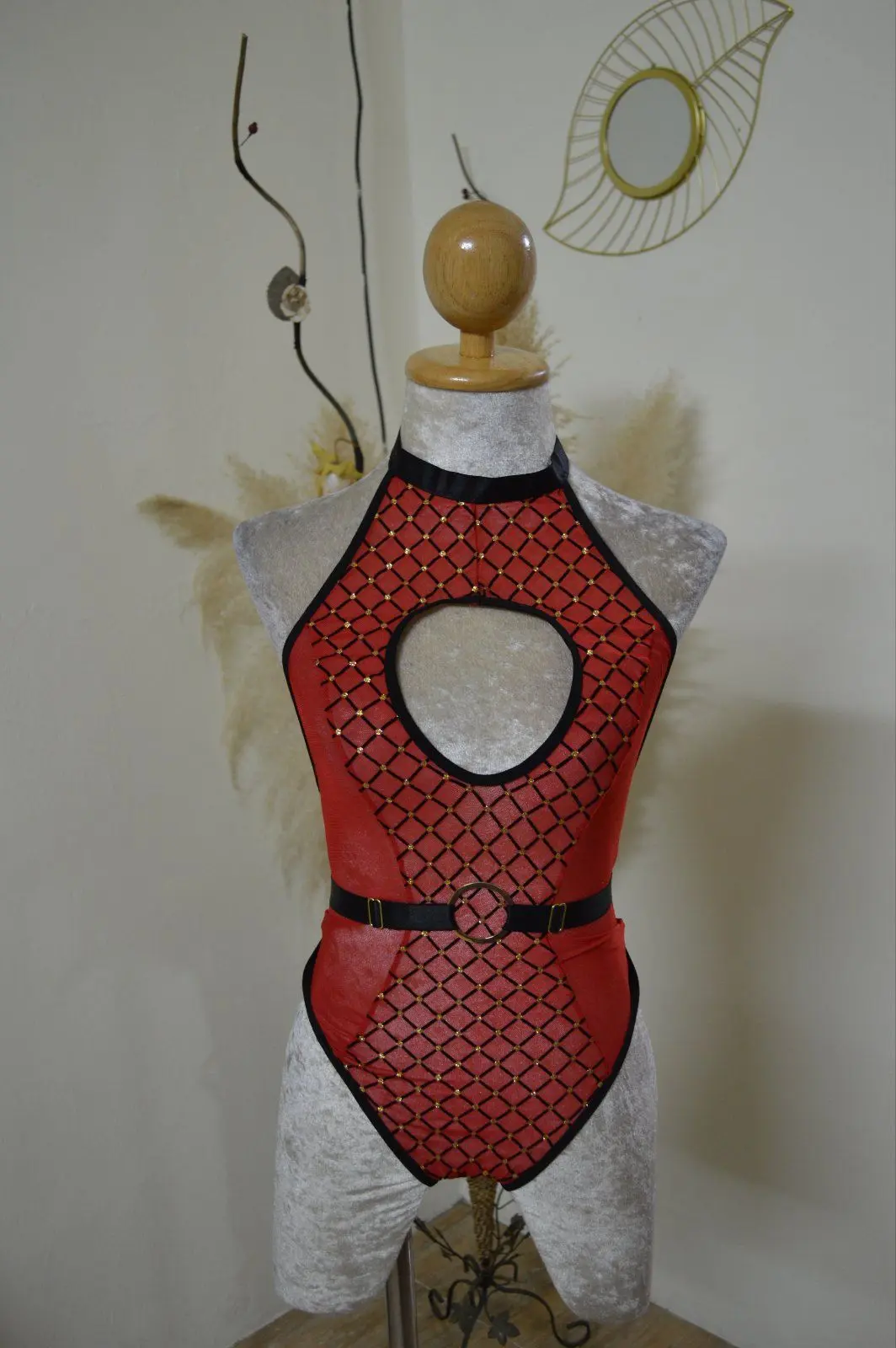 Red Black Bodysuit