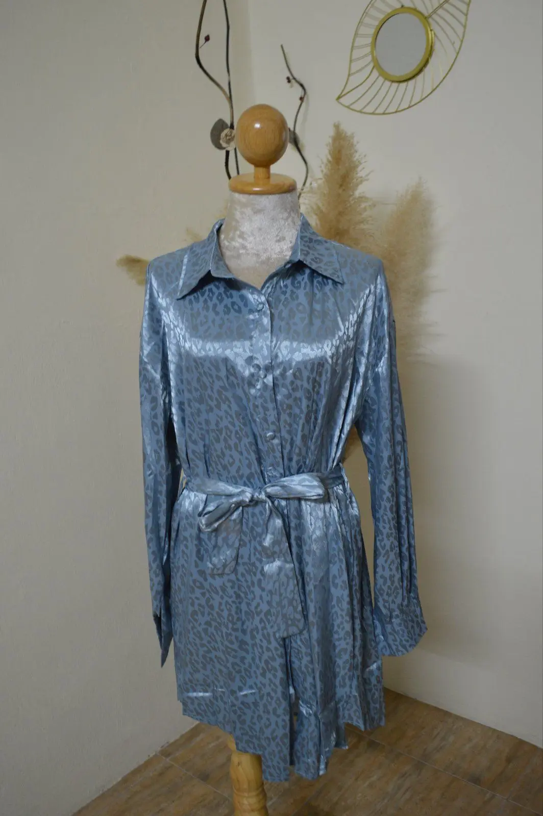 Satin Long Sleeve Dress