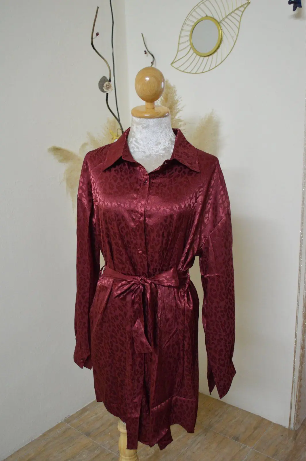 Satin Long Sleeve Dress