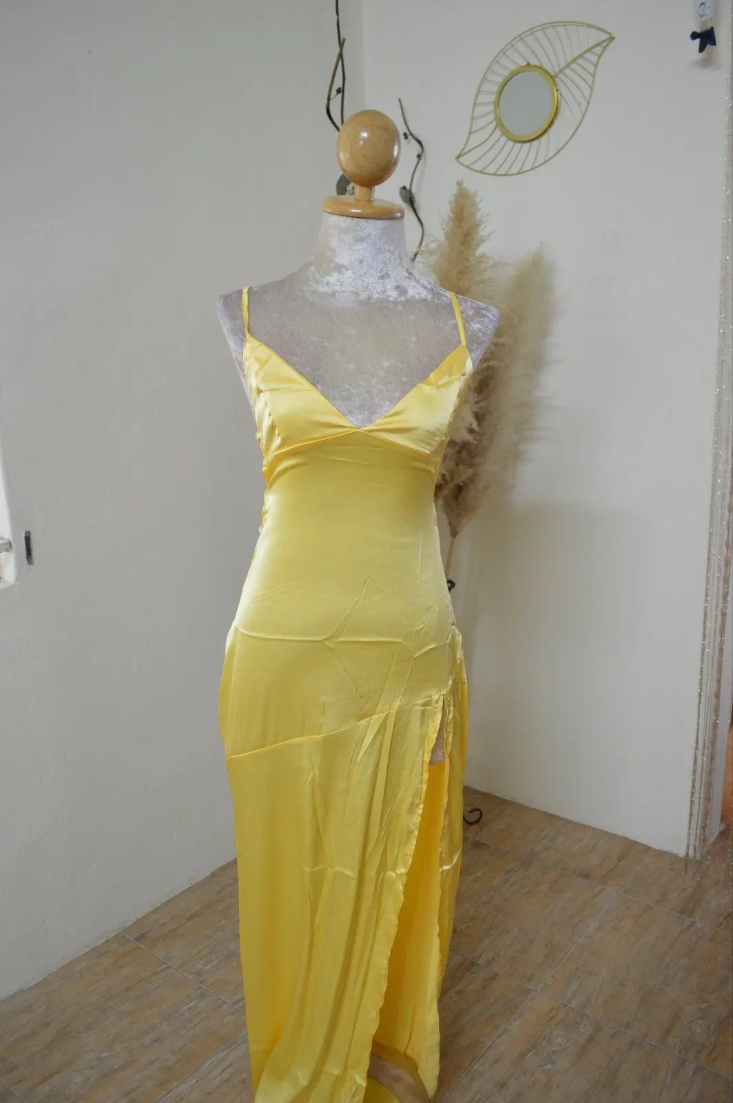 Silk Slit Backless Dress