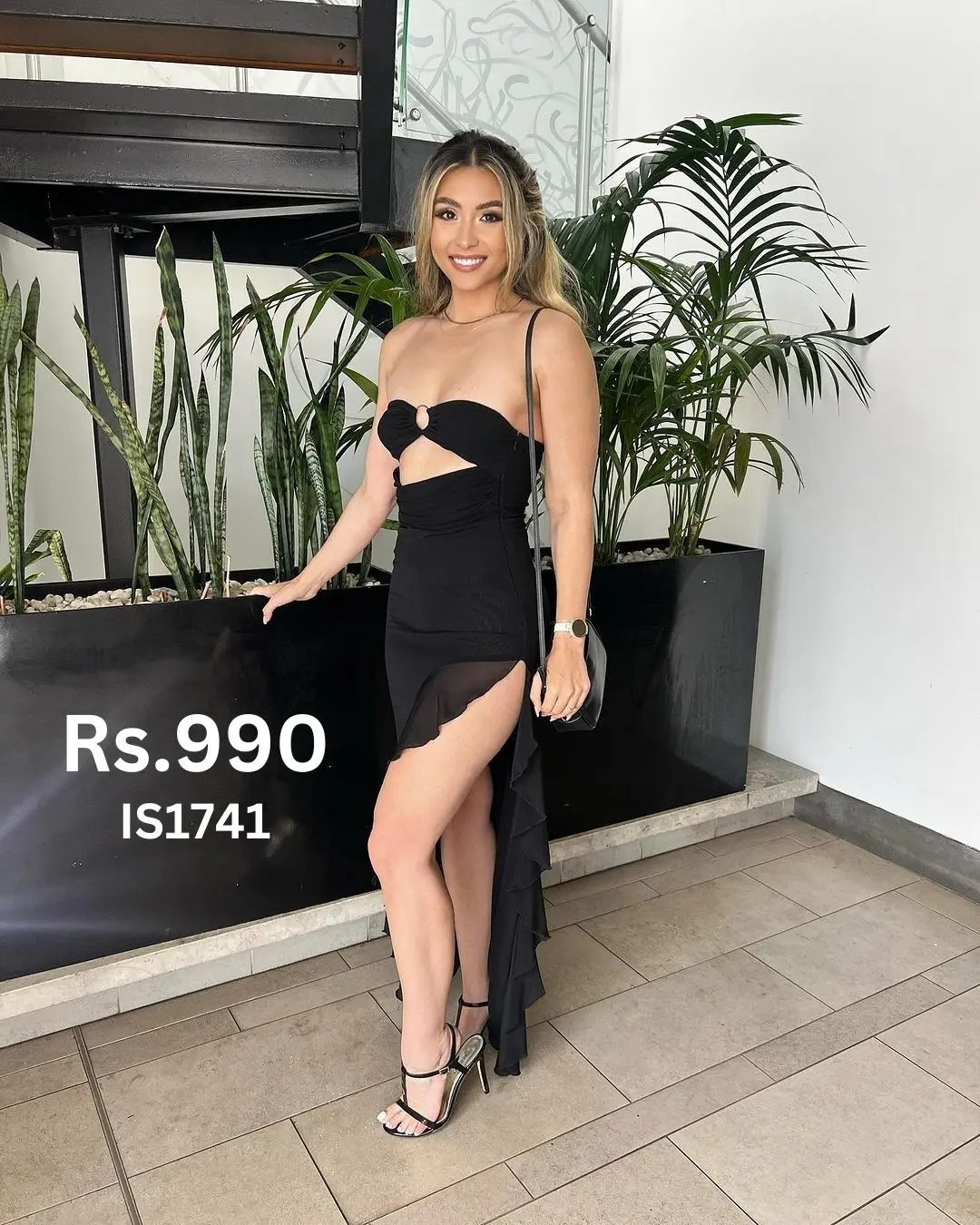 Hollow Out Party Split Dress