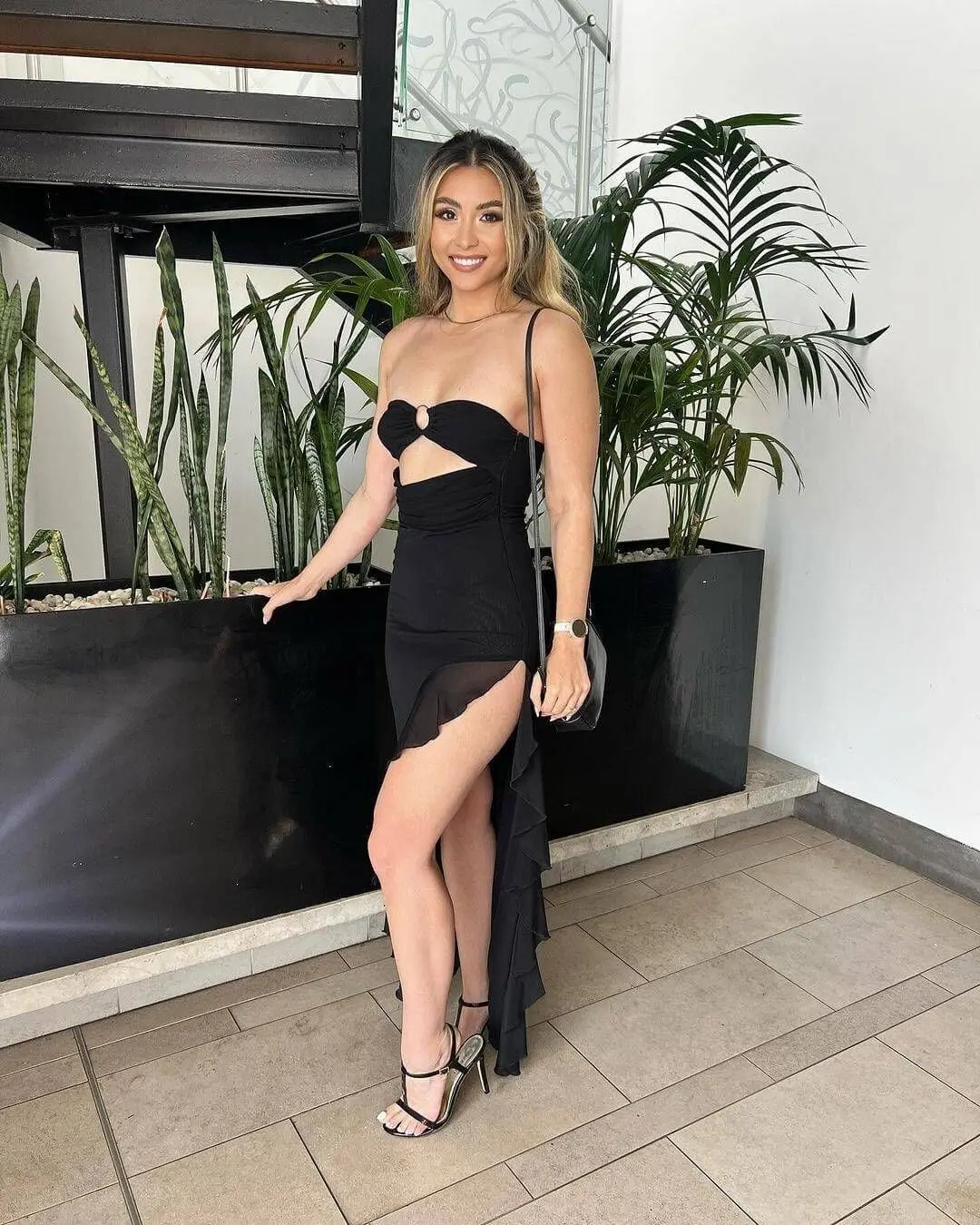 Hollow Out Party Split Dress
