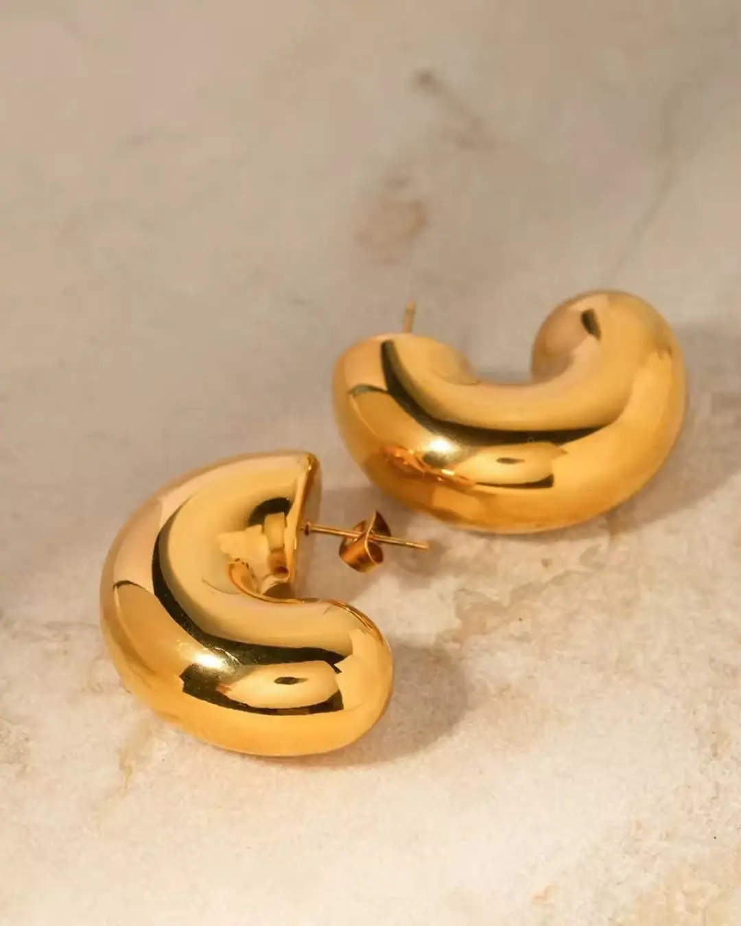 Golden Luxe Chunky Hoop Earrings