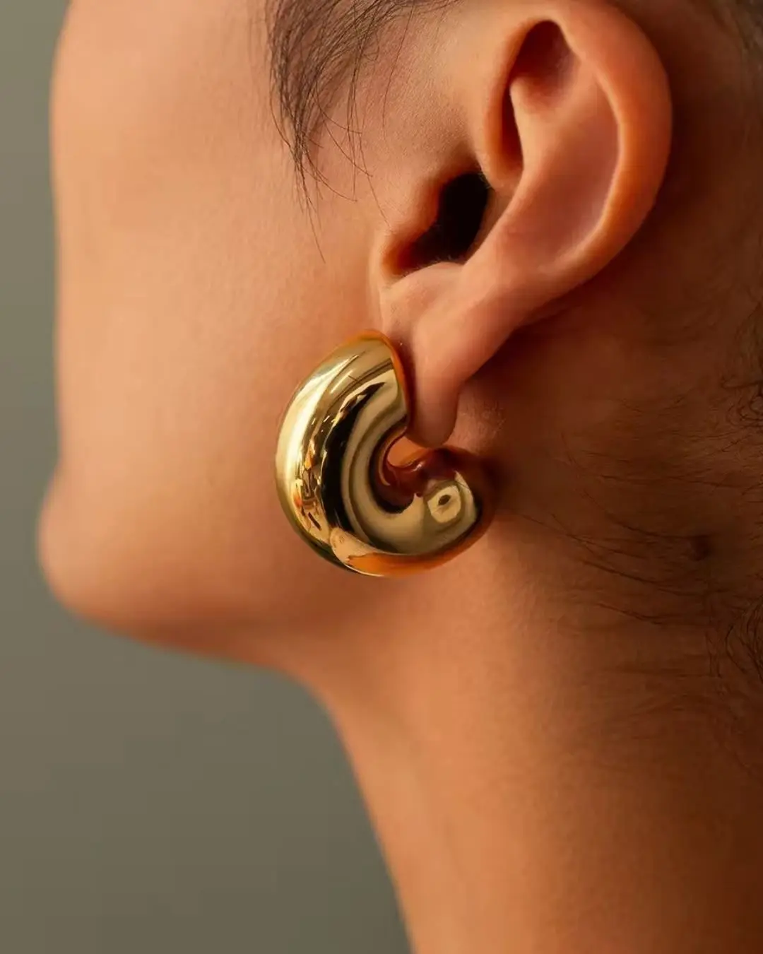 Golden Luxe Chunky Hoop Earrings