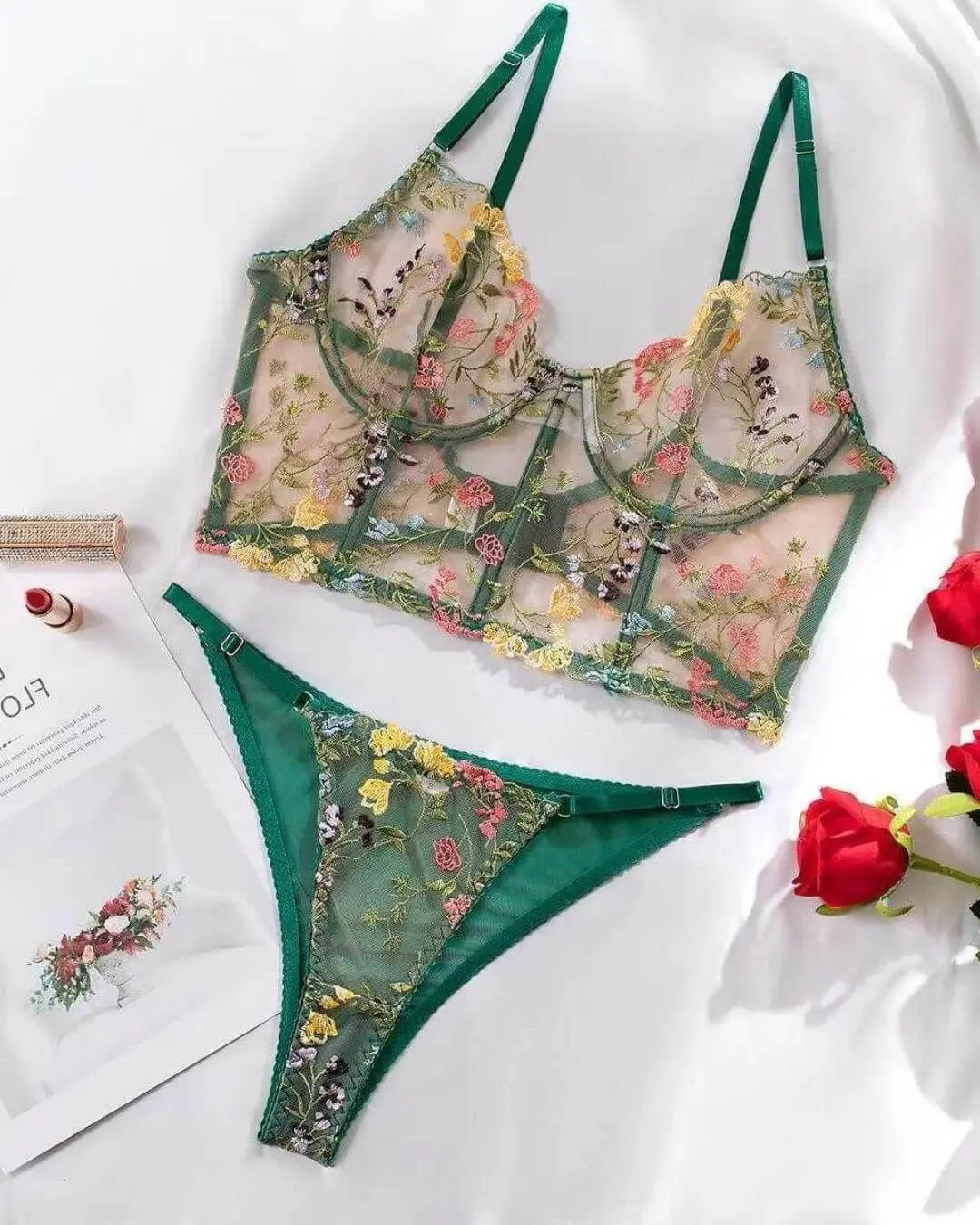 Floral Lace Underwear Set