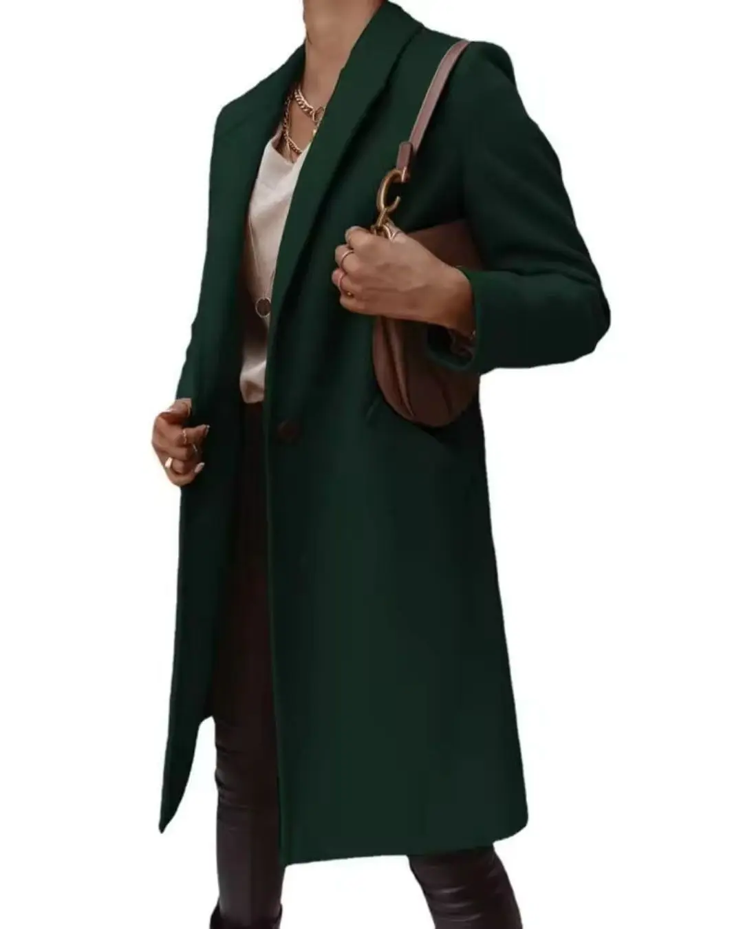 Single Button Pocket Trench Coat