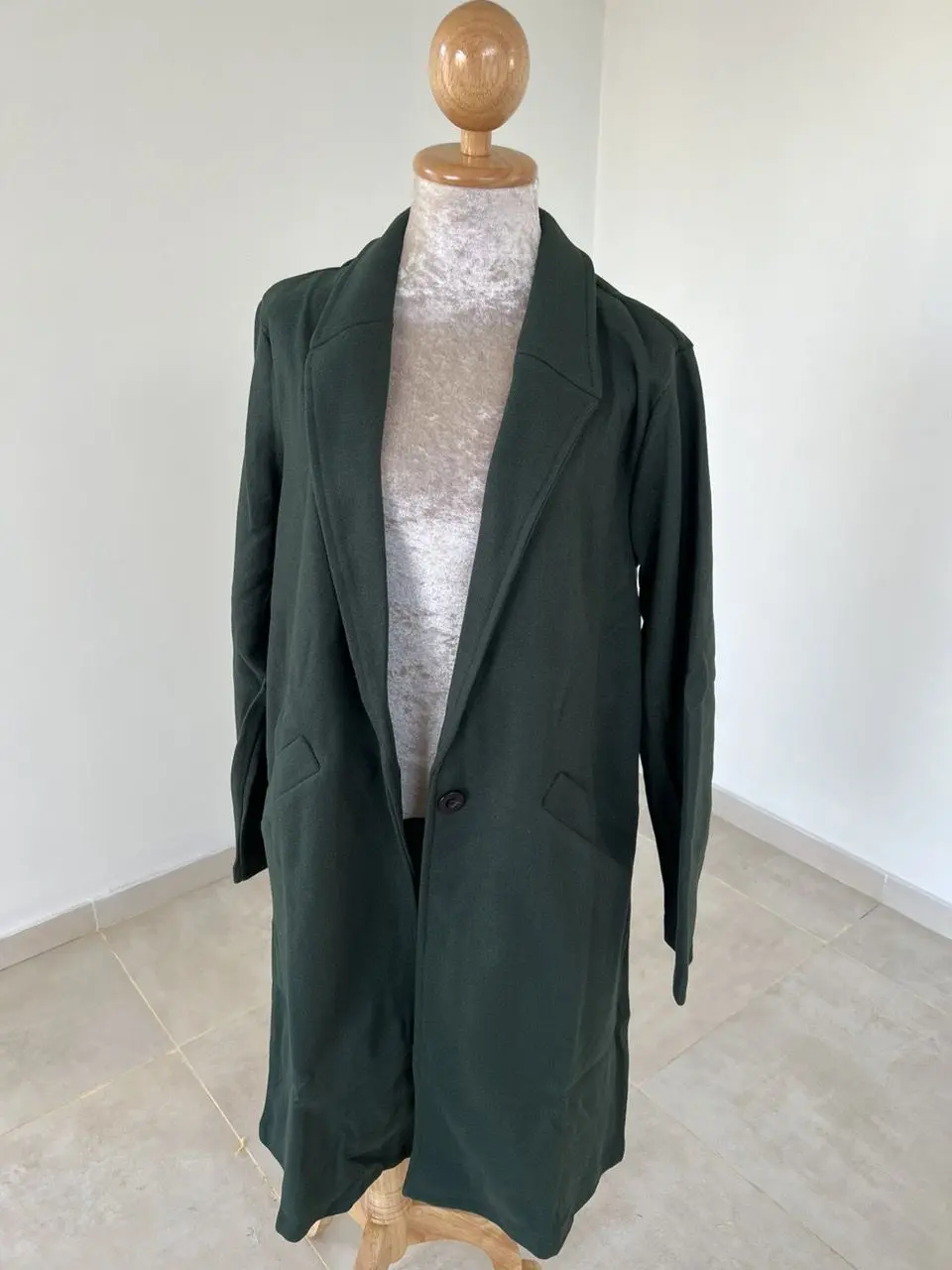Single Button Pocket Trench Coat