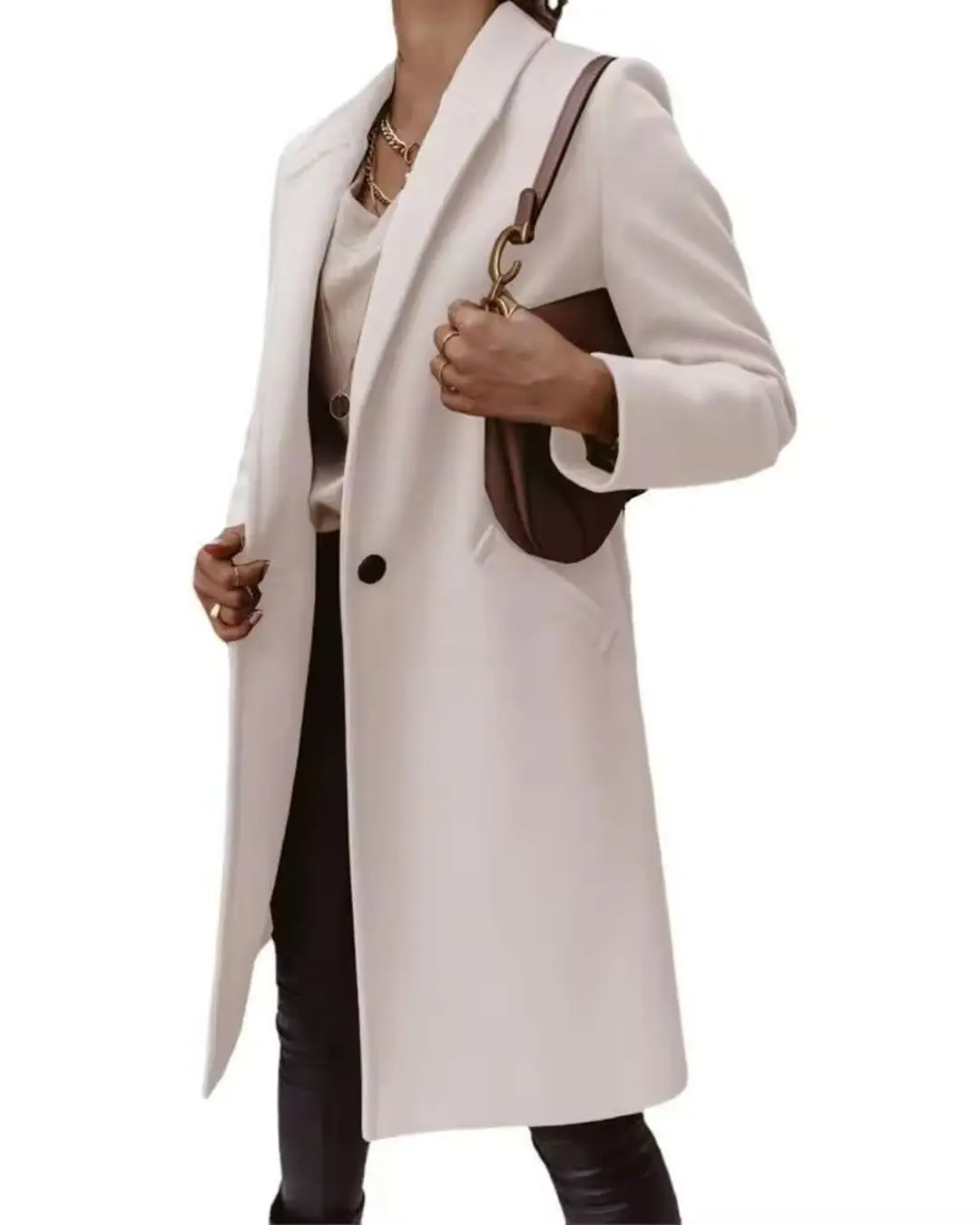 Single Button Pocket Trench Coat