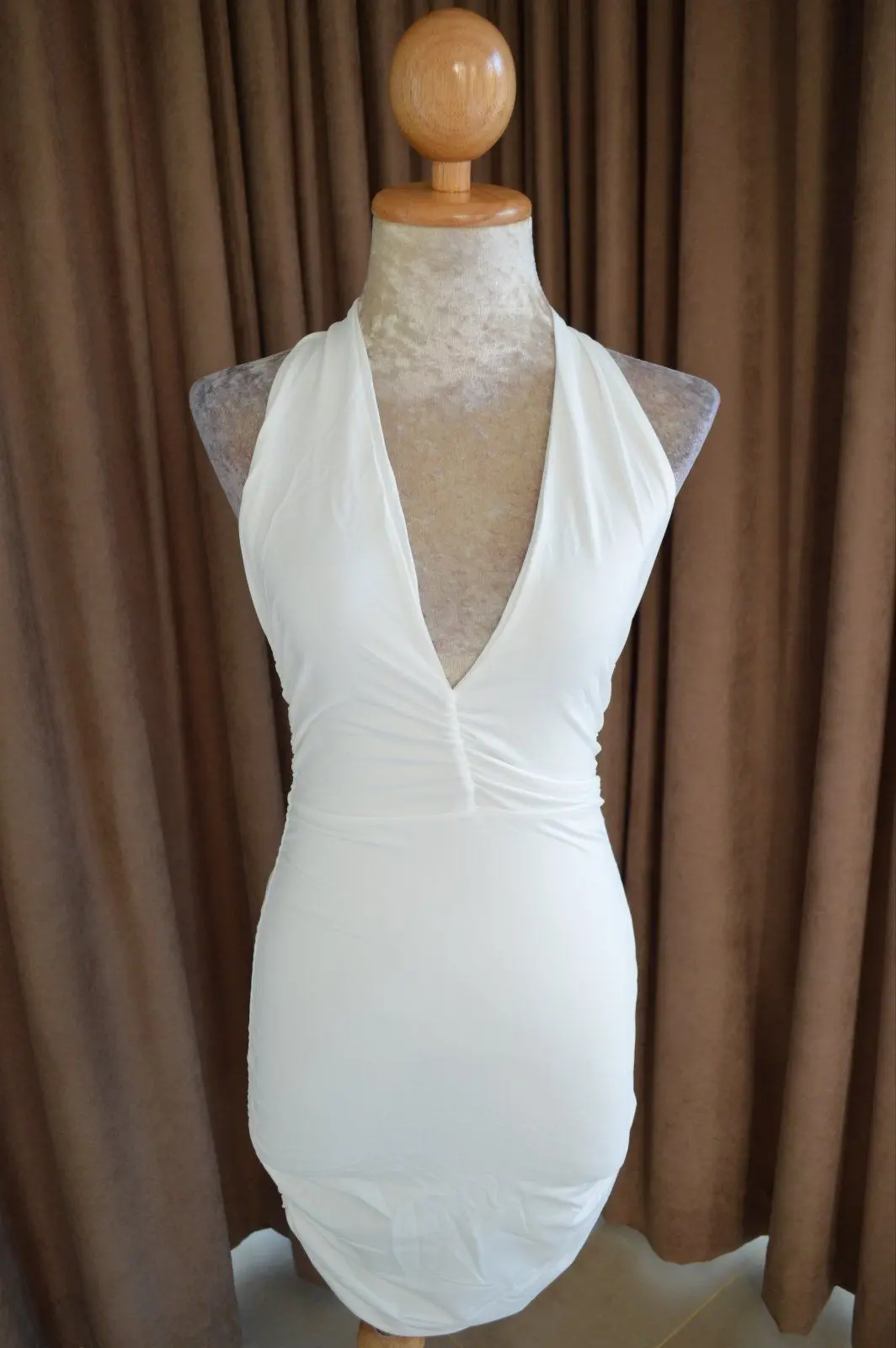 V-neck Hanging Neck Off Back Off Shoulder Dress
