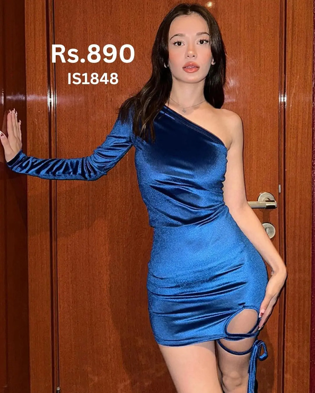 One Shoulder Velvet Dress
