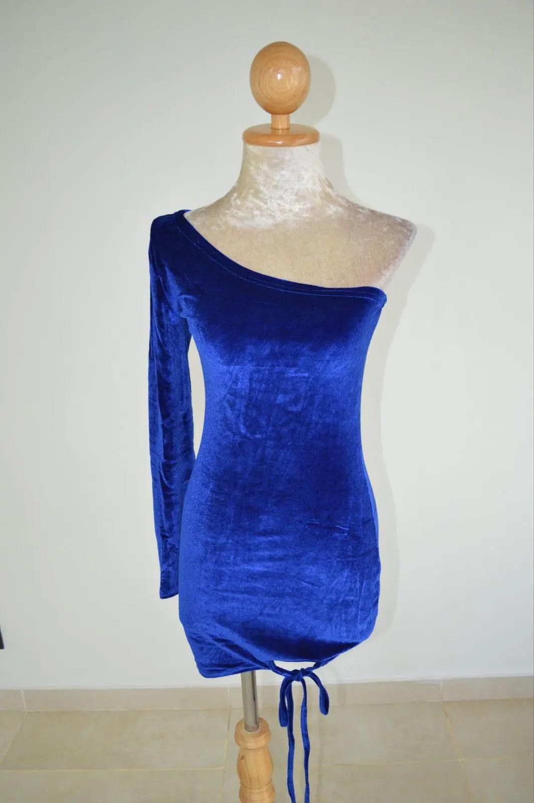 One Shoulder Velvet Dress