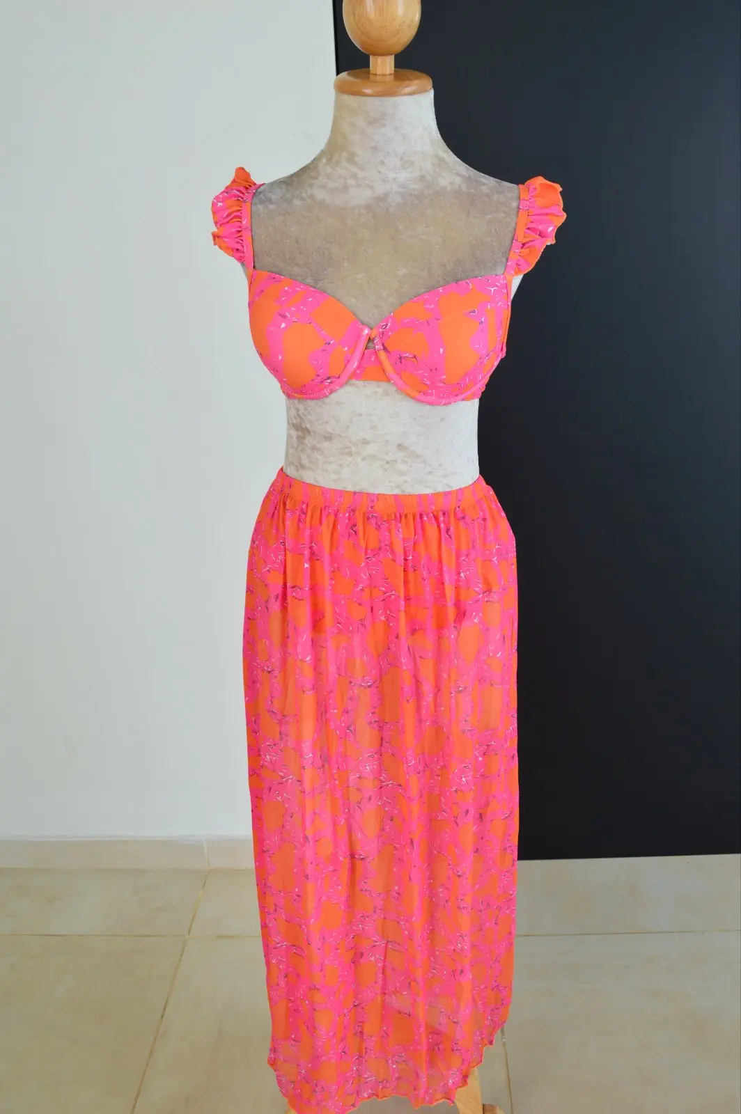 High Waist Long Split Swimming Suit