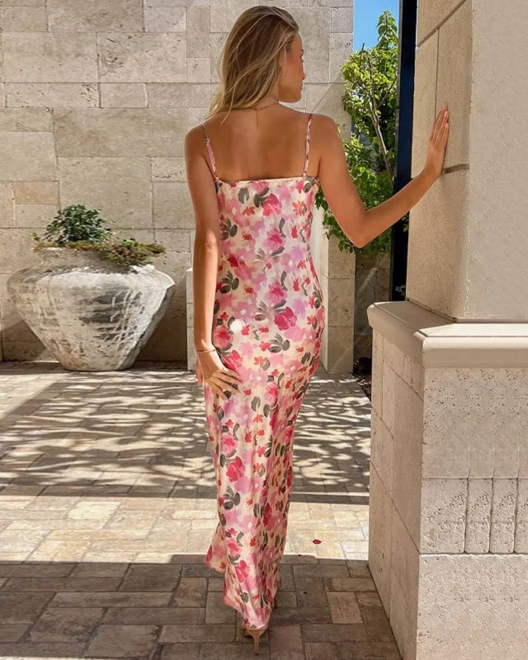 Flower Print Long Dress