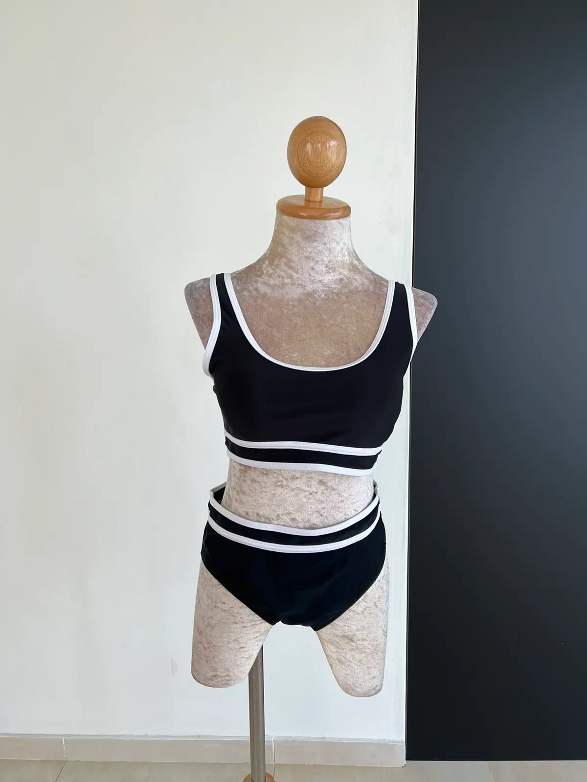 White & Black Bikini Set
