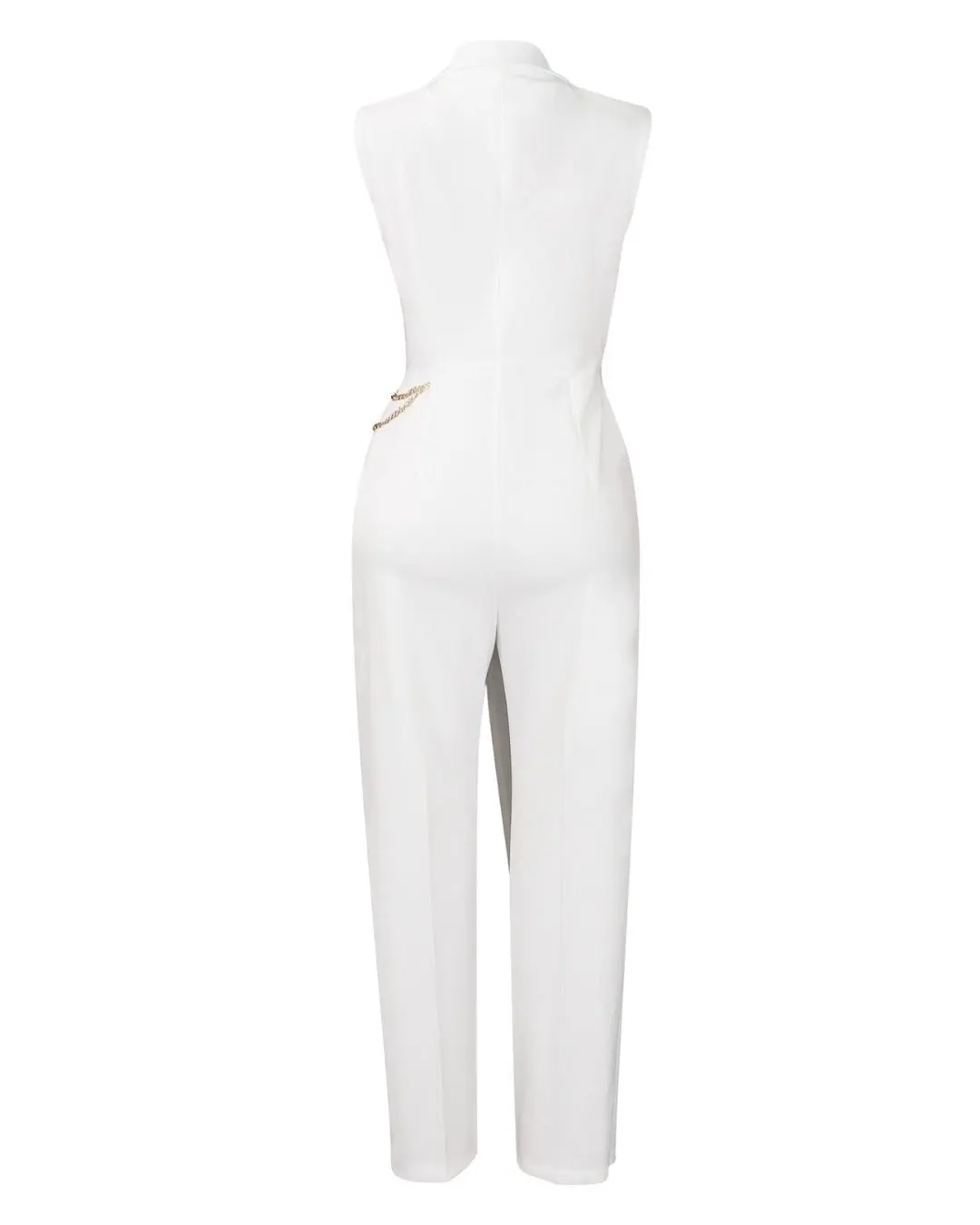 Sleeveless Belted Blazer Jumpsuit