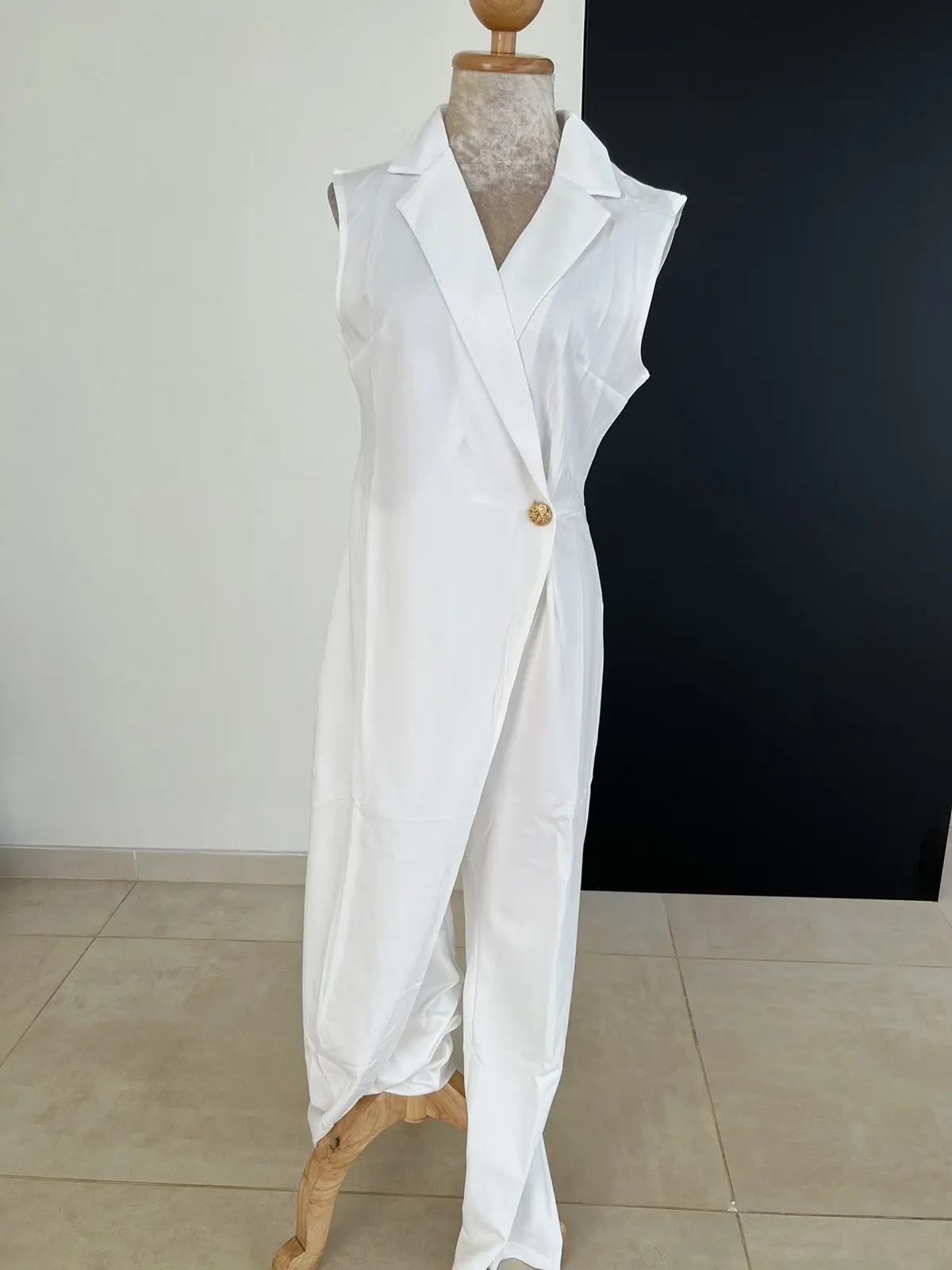 Sleeveless Belted Blazer Jumpsuit