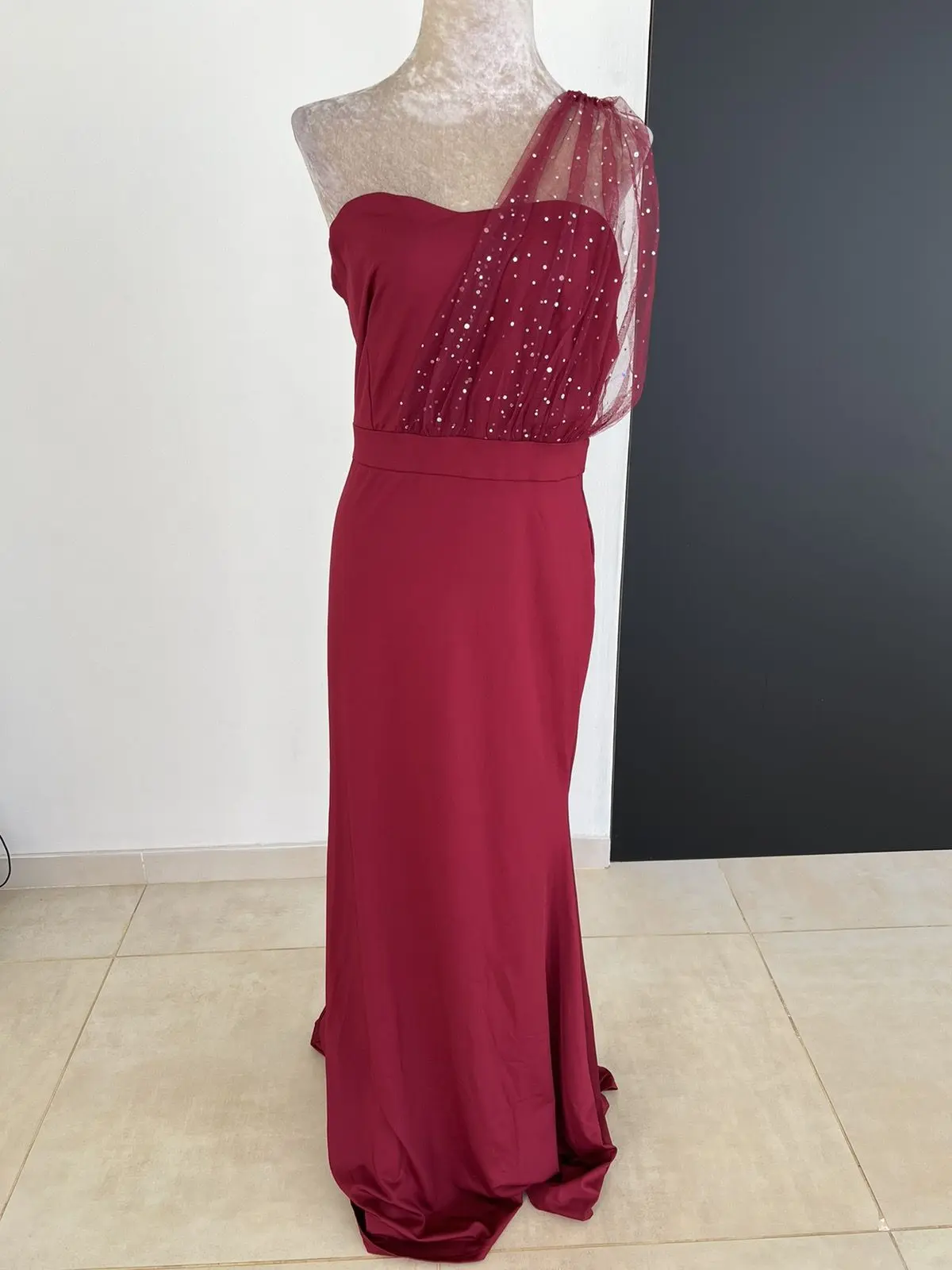 Embellished Asymmetric Gown