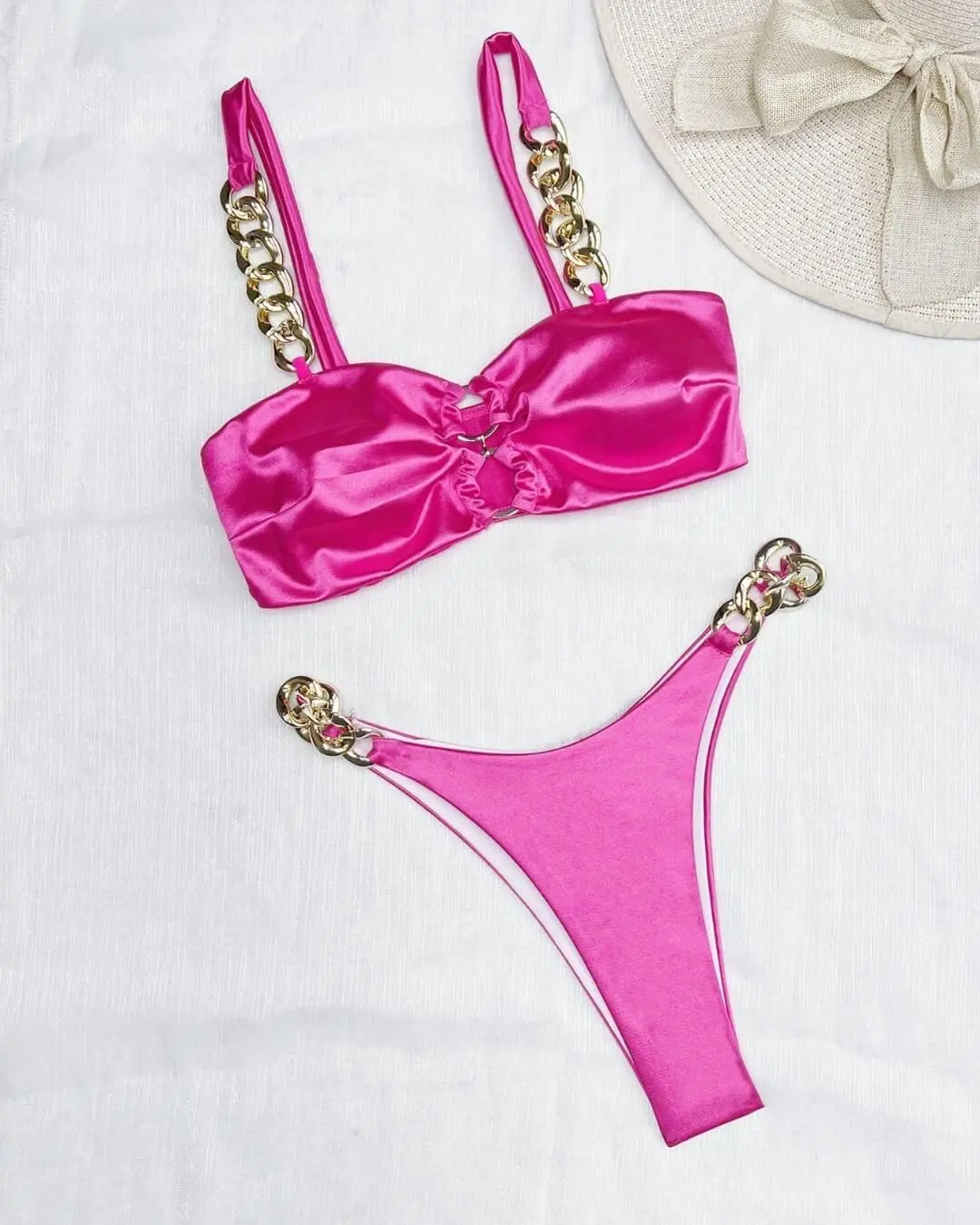 Chain Link Bikini with Bandeau Top