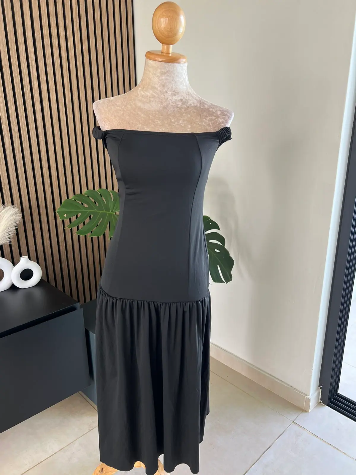 Off Shoulder Black Dress