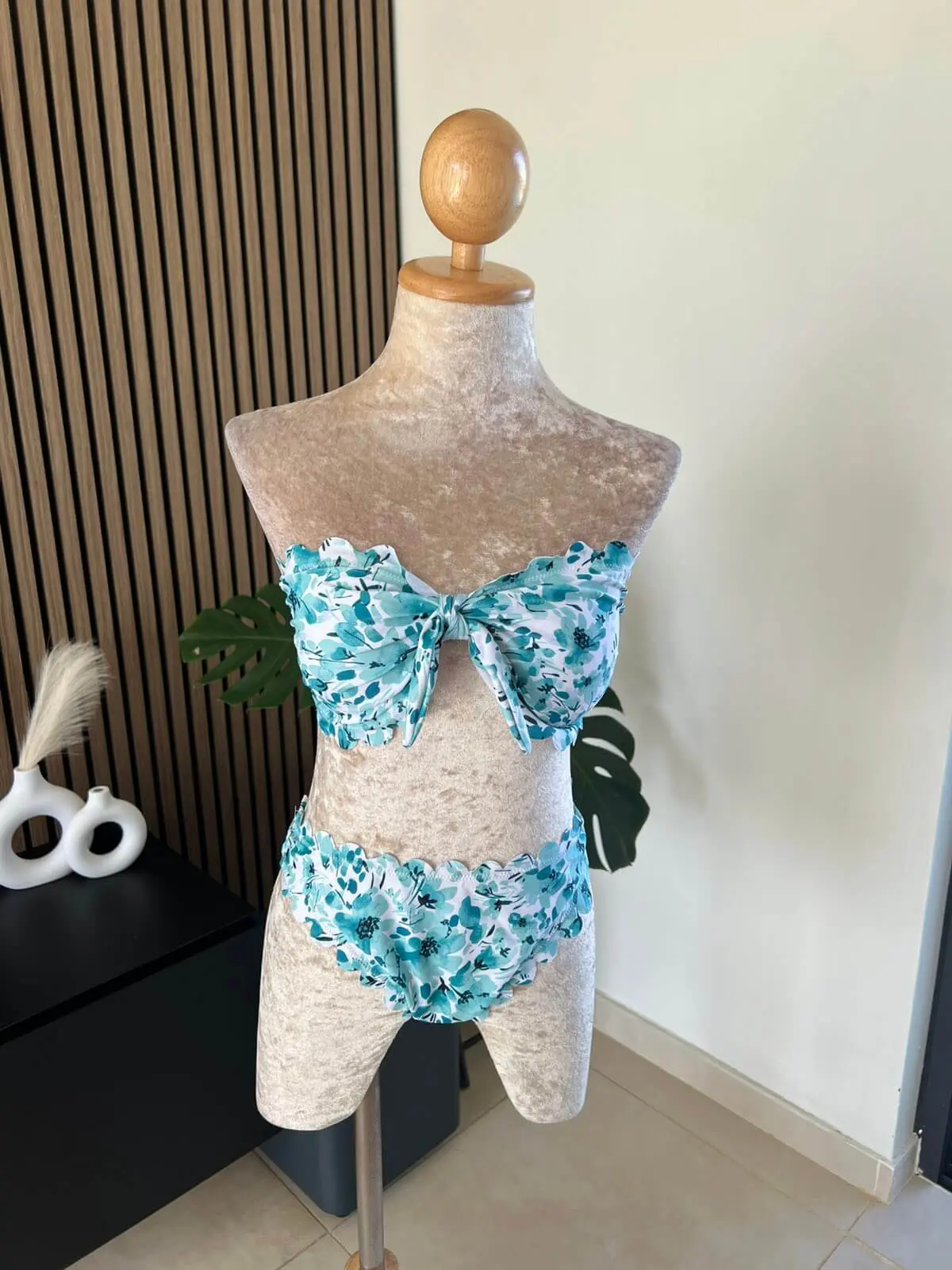 Floral Scalloped Bikini Set