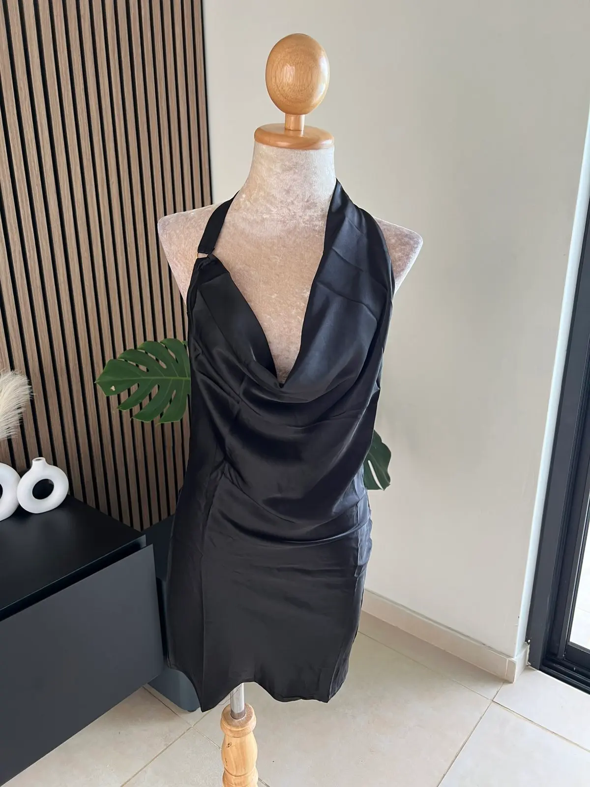 Satin Halter Mini Dress