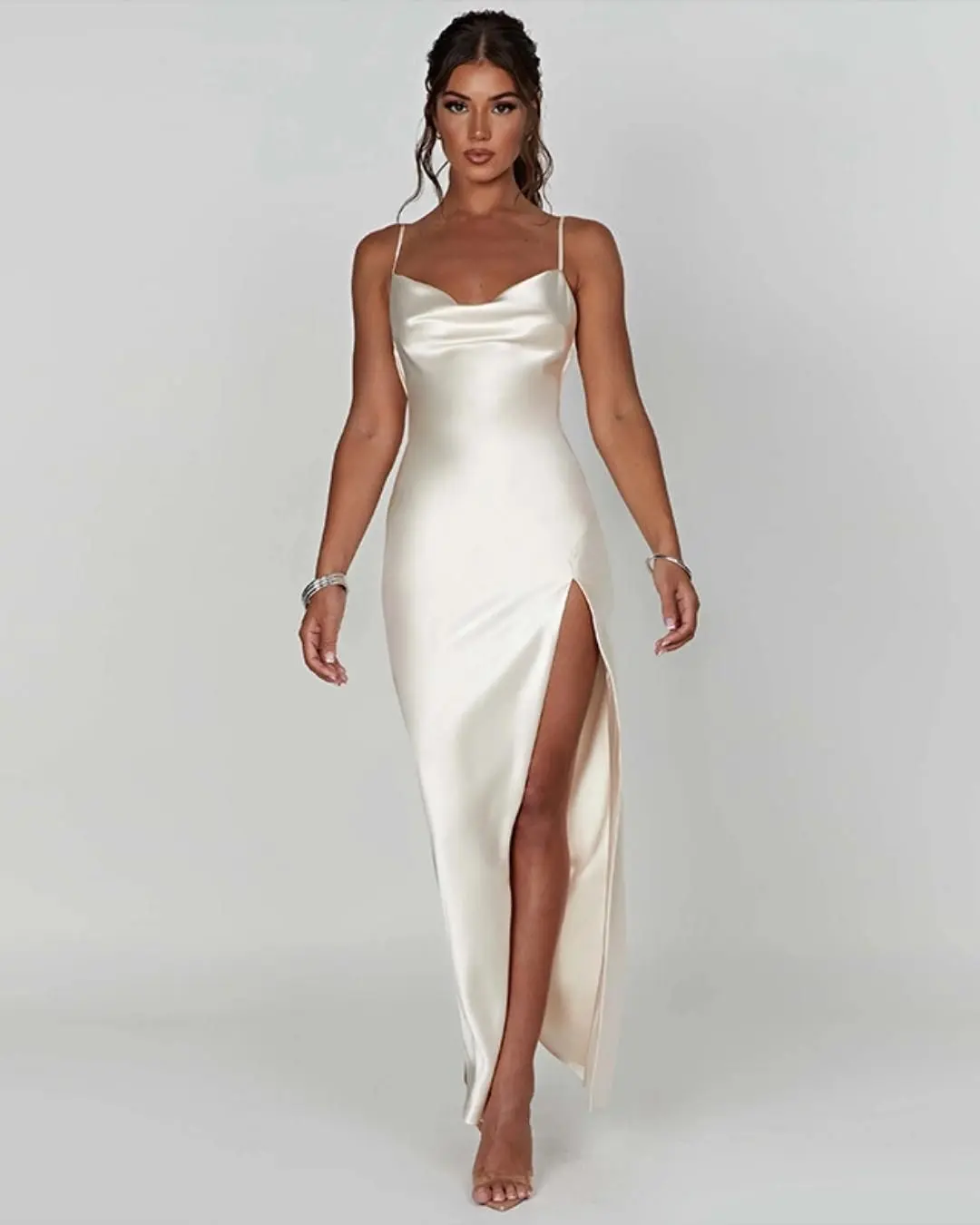 Satin Elegance Maxi Dress