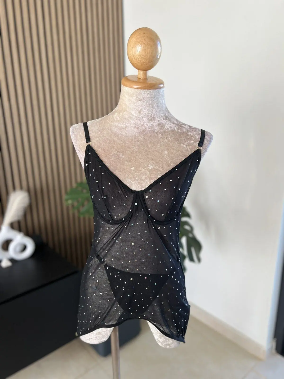 Black Mesh Lingerie Set
