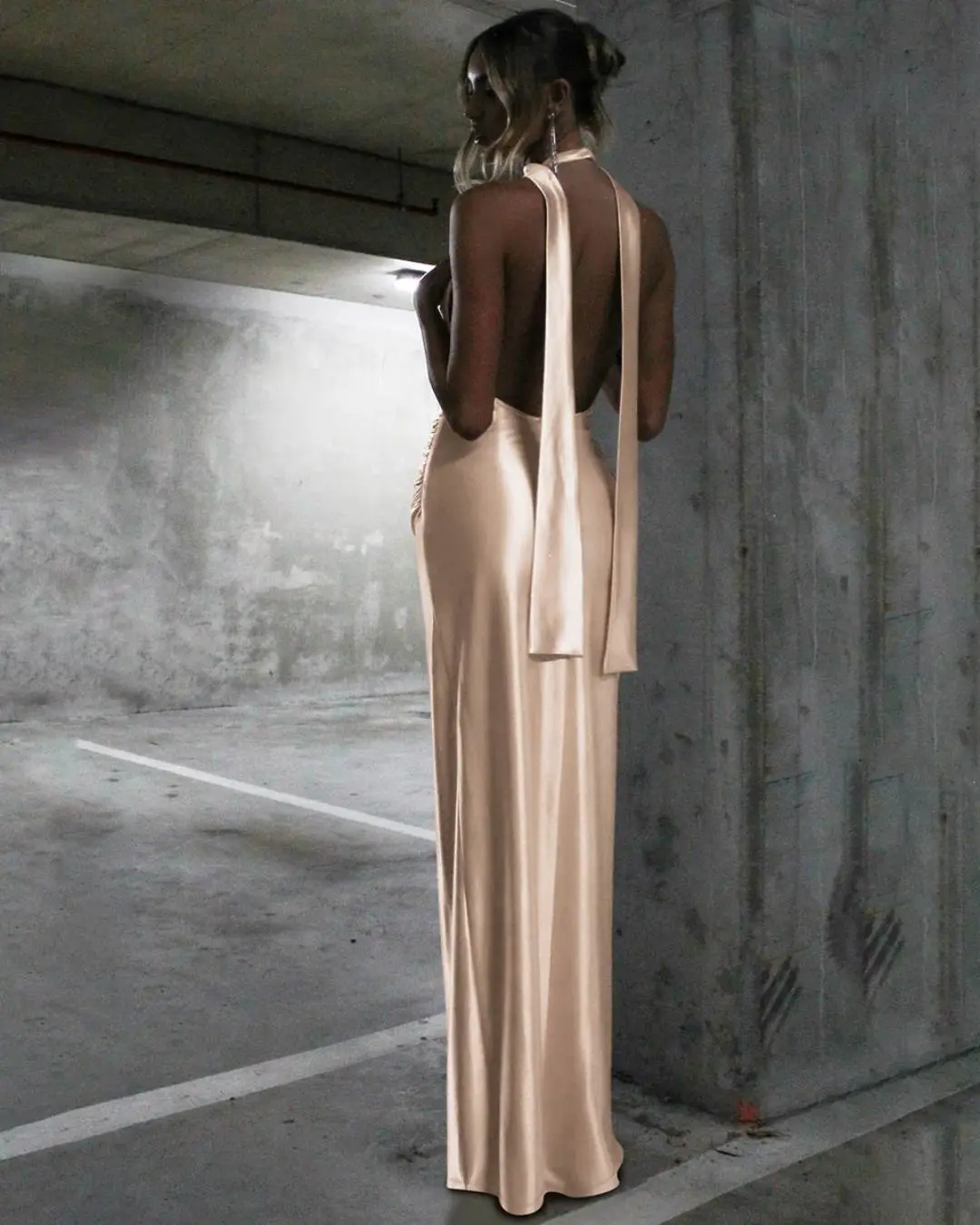 Satin Halter Dress