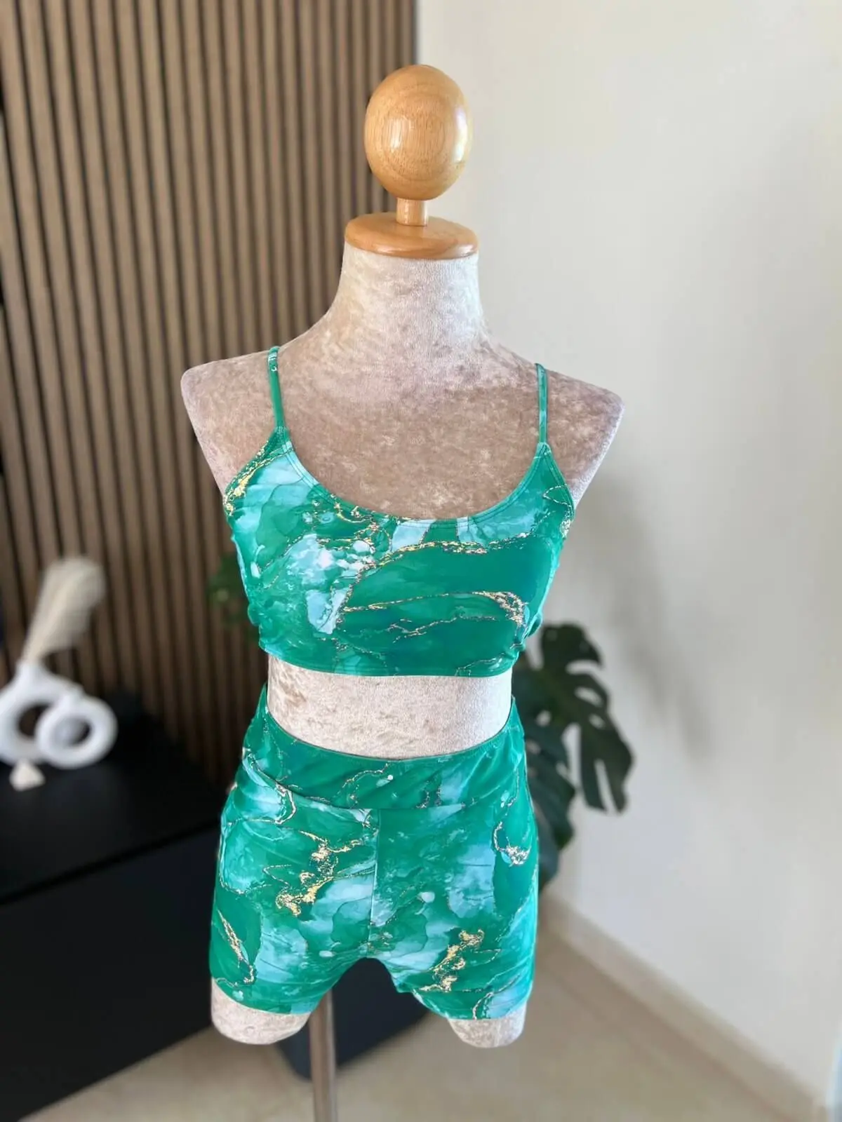 Green Marble Bikini Set