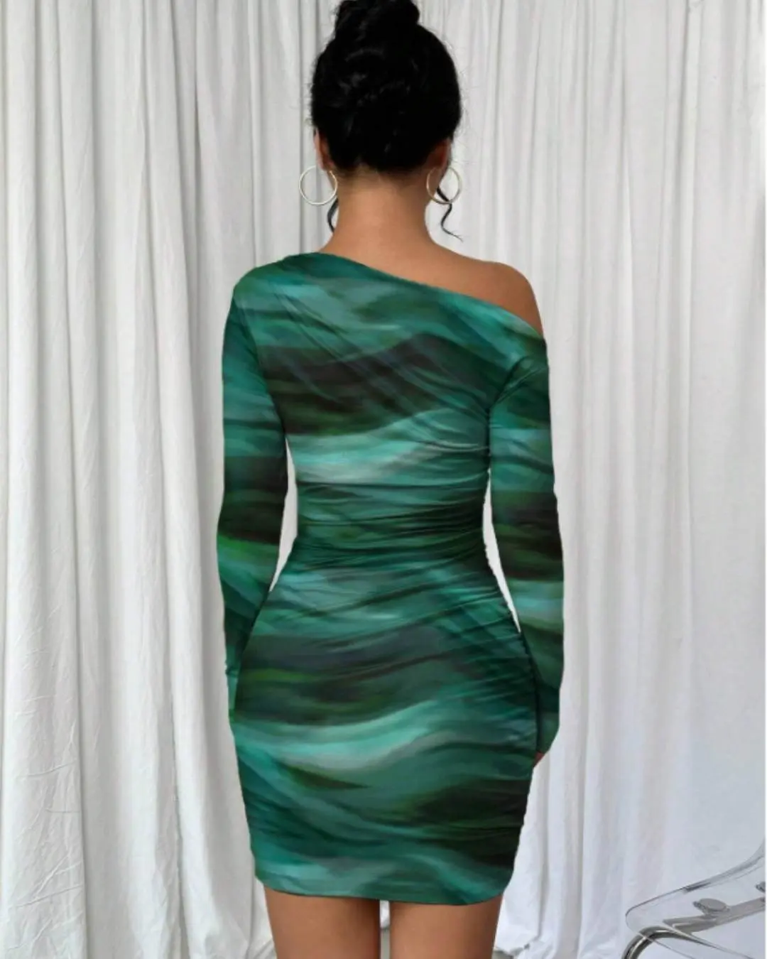 Marble Off-Shoulder Dress