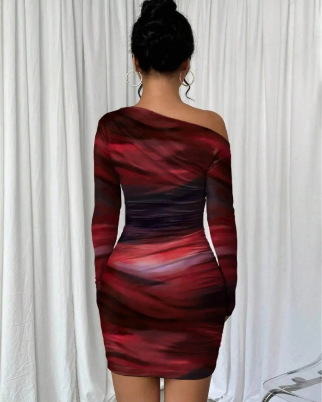 Marble Off-Shoulder Dress