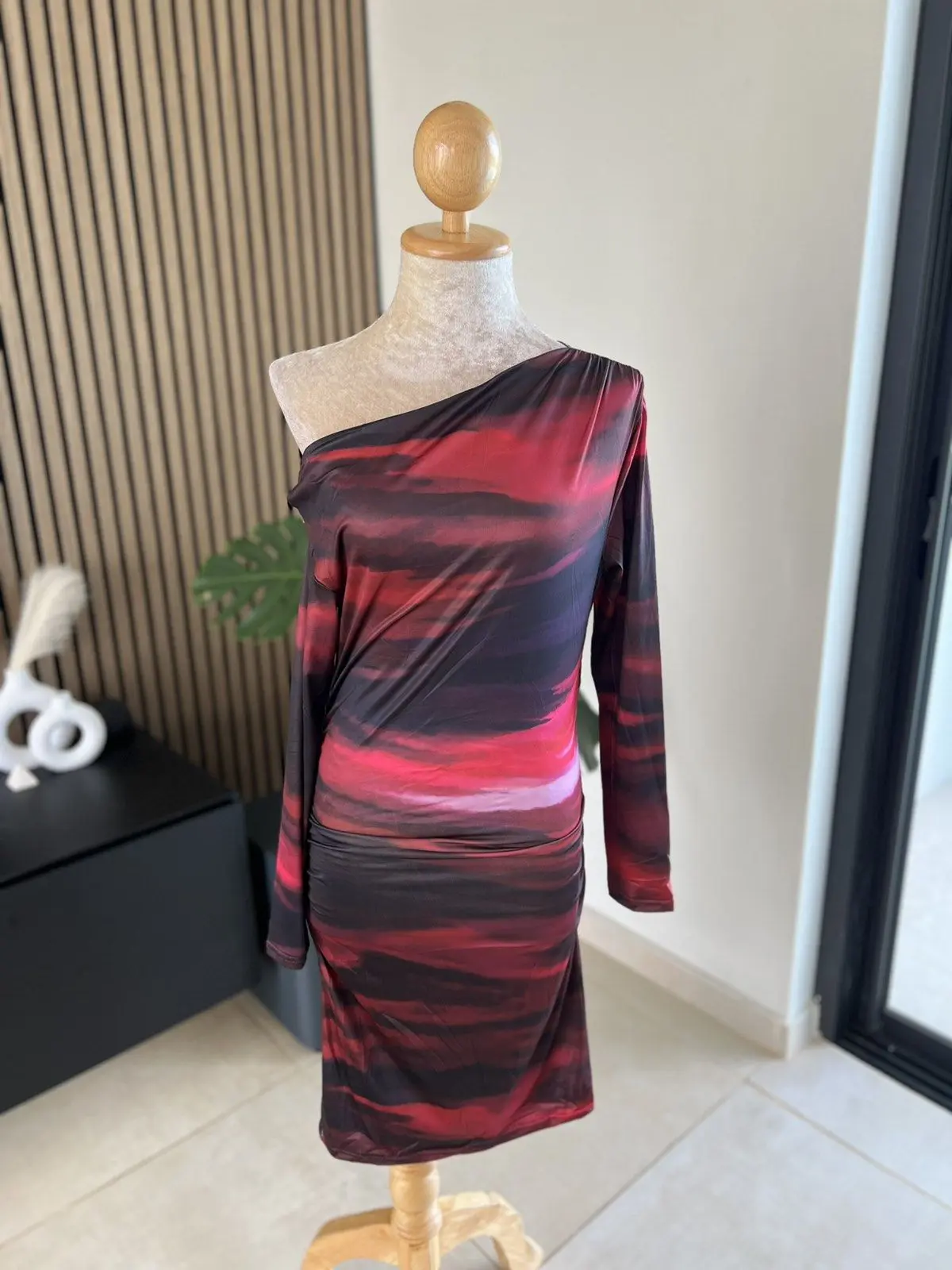 Marble Off-Shoulder Dress