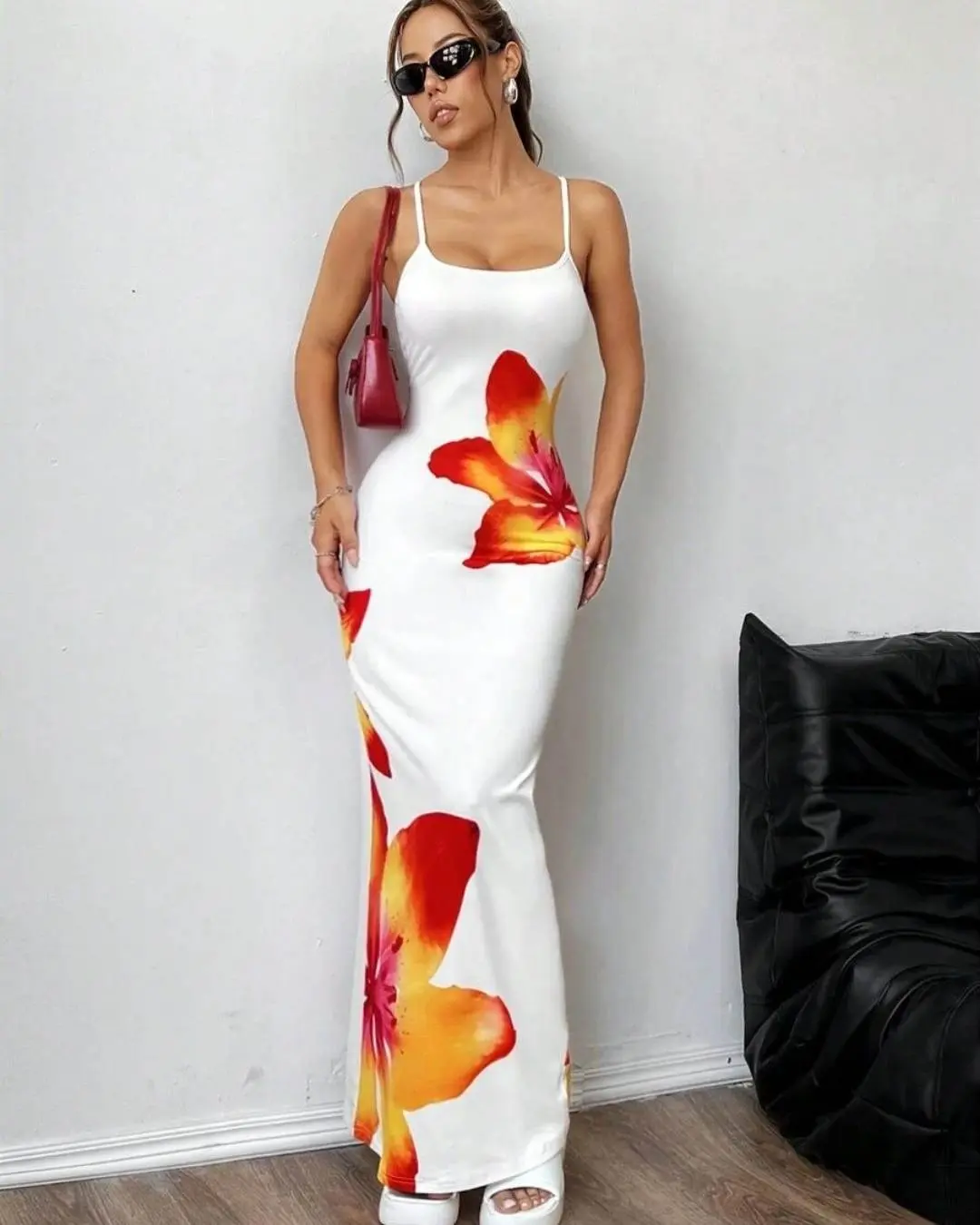 Flame Petal Slip Dress