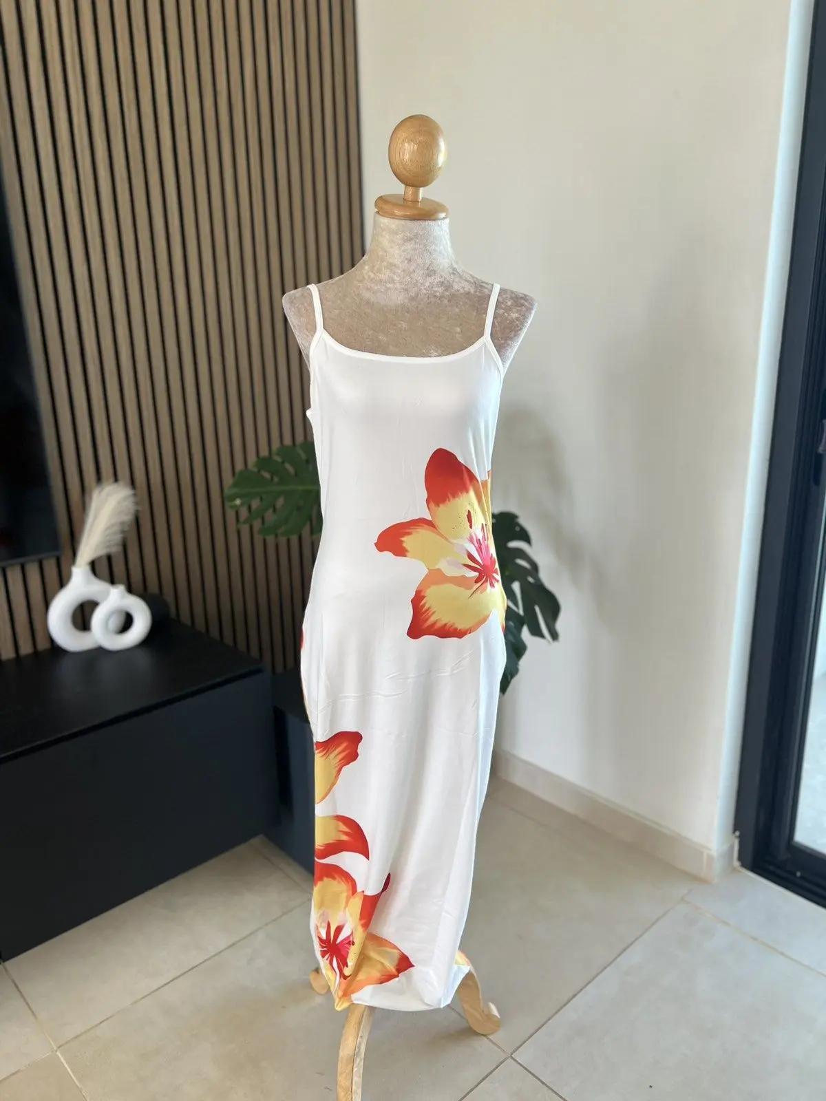 Flame Petal Slip Dress