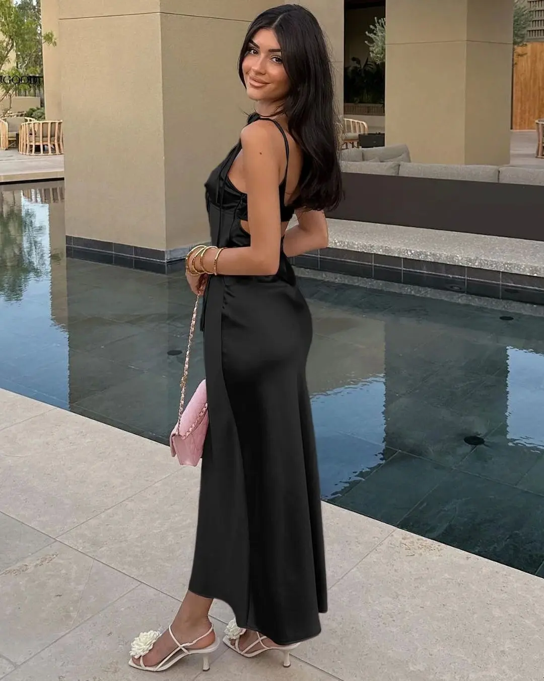 Black Satin Dress