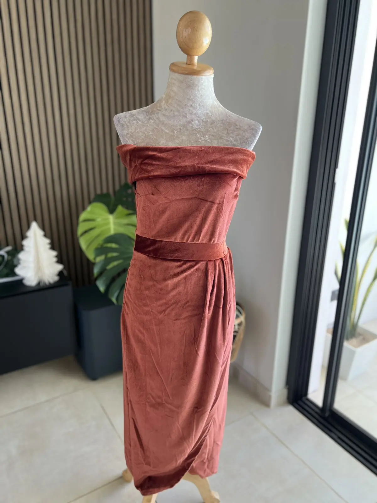 Velvet Off Soulder Cocktail Dress