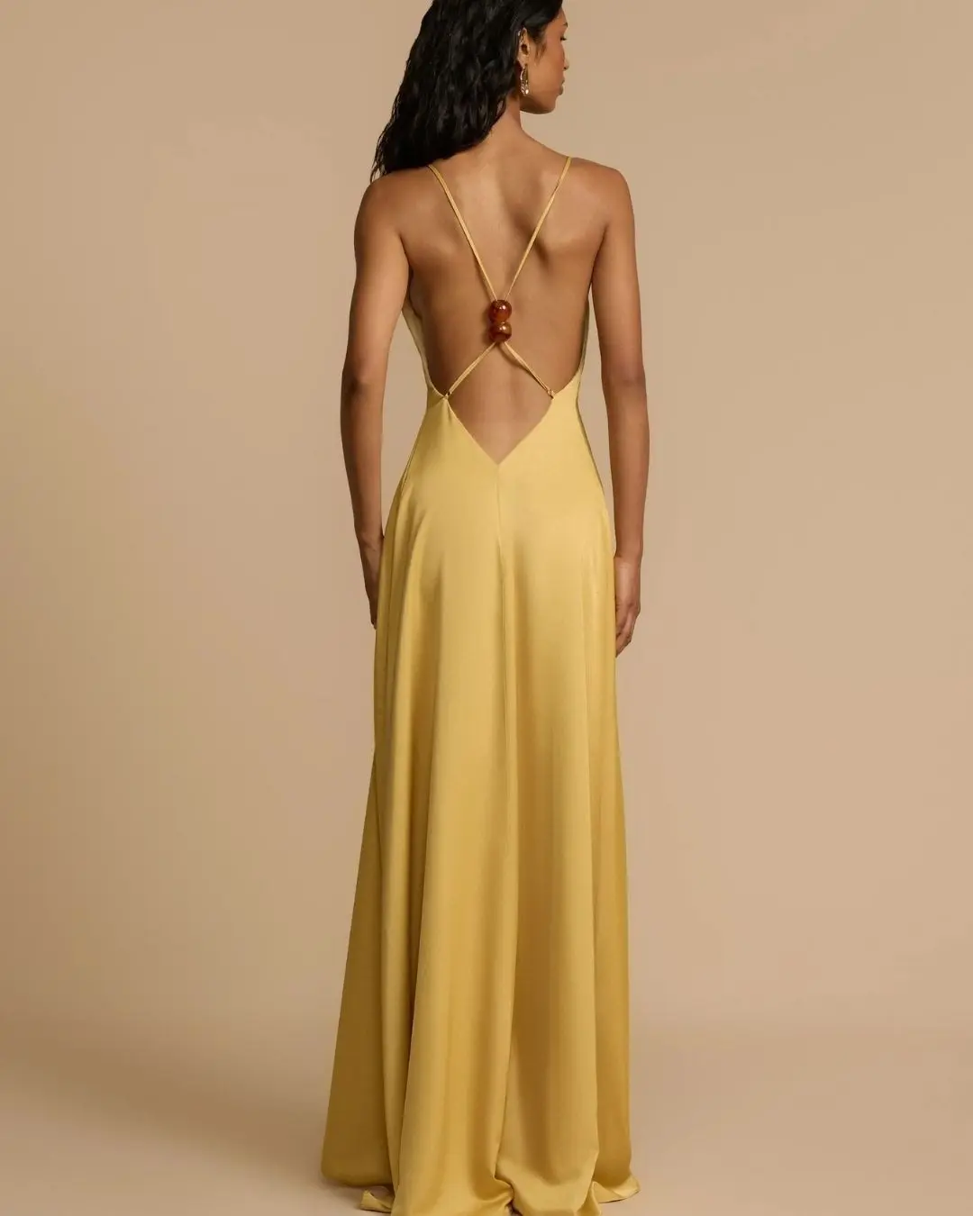 Deep V-Neck Maxi Flowy Dress