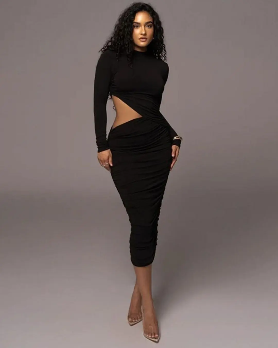 Waist Cut-Out Elegant Dress